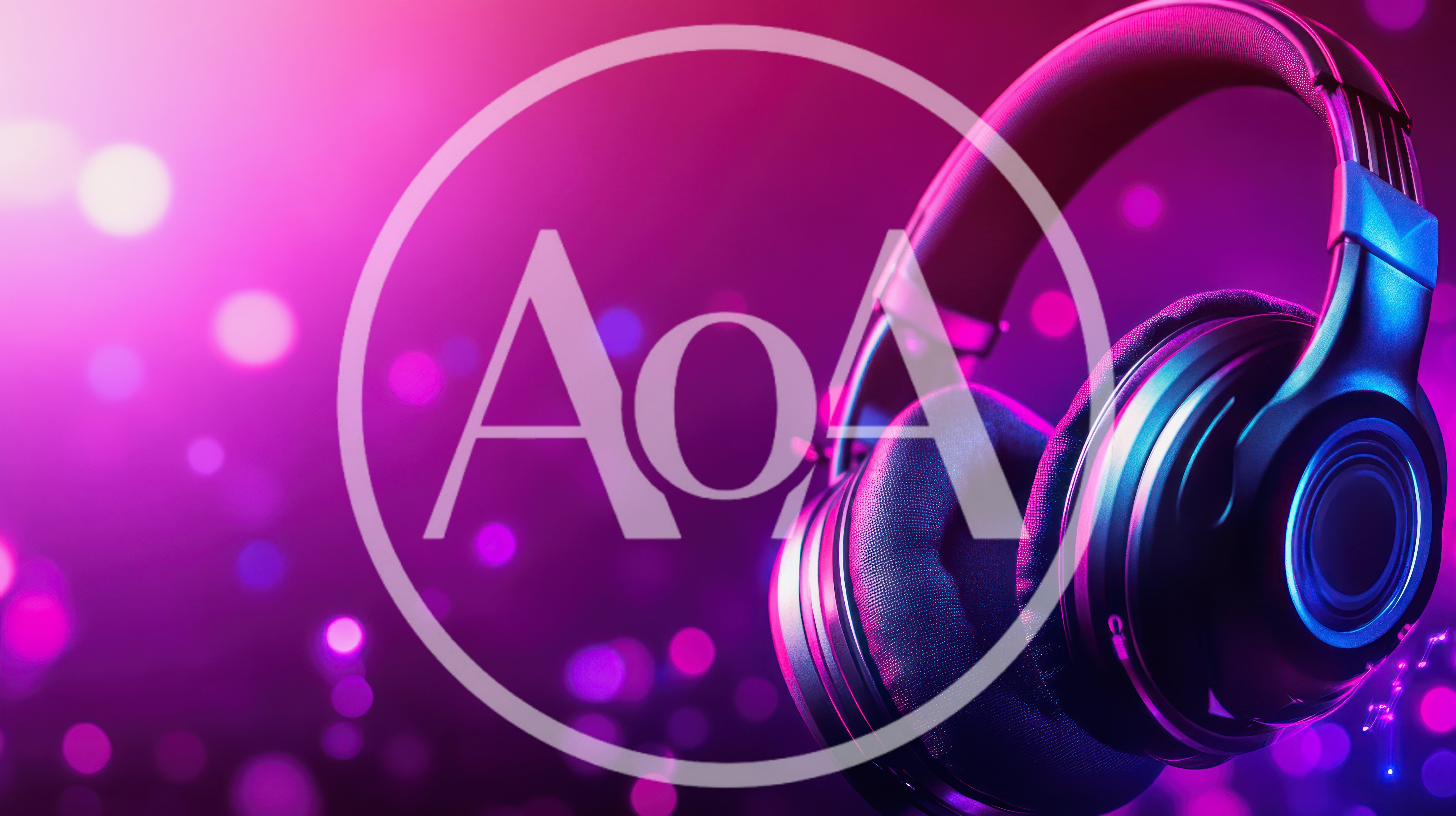 Modern Wireless Headphones Against A Vibrant Neon Background