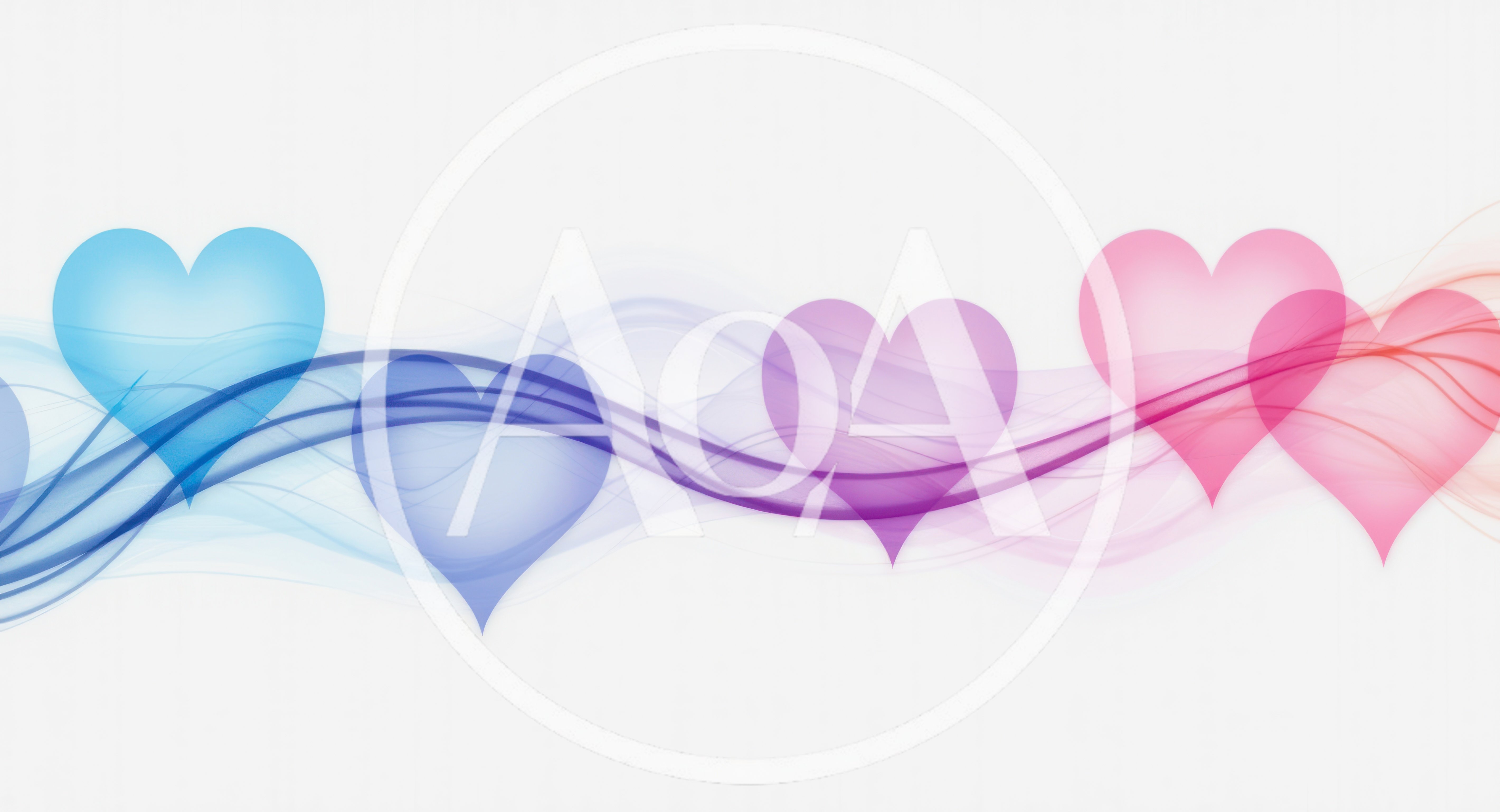 Abstract Background With Gradient Hearts And Flowing Waves