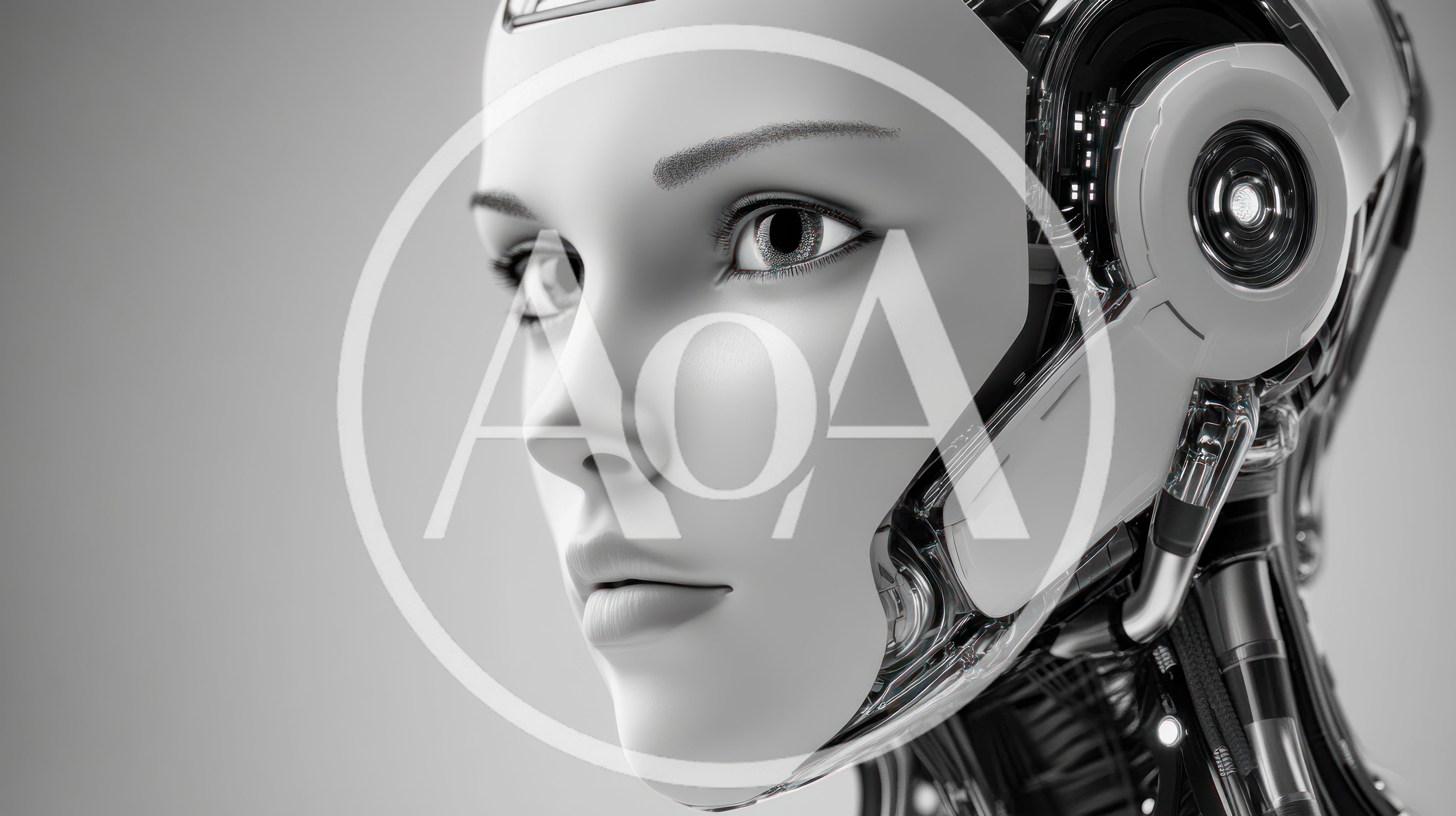 Close Up Portrait Of A Futuristic Female Android