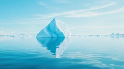 Large Iceberg Floating In Calm Arctic Waters