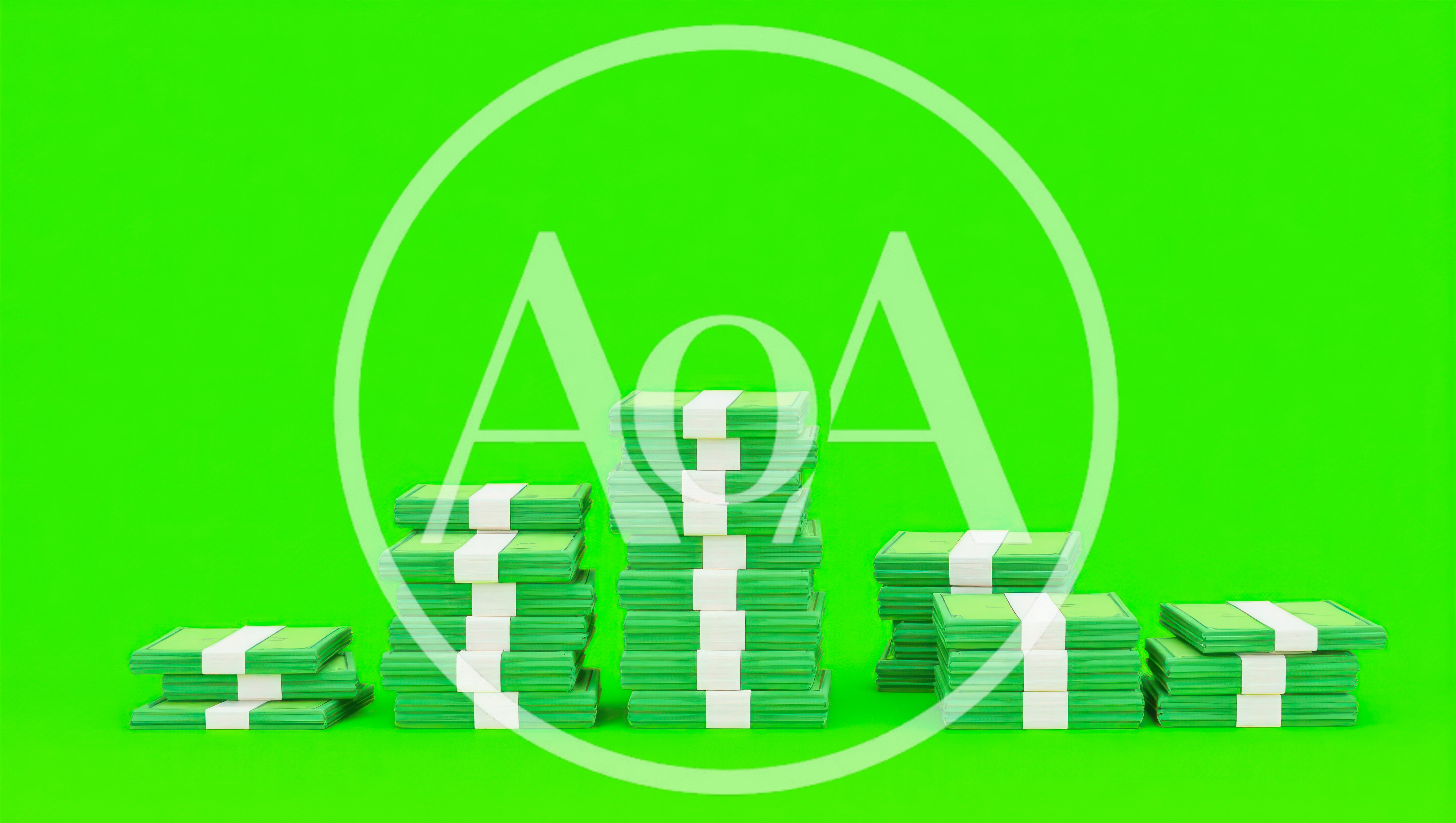 Stacks Of Green Paper Money On Green Screen