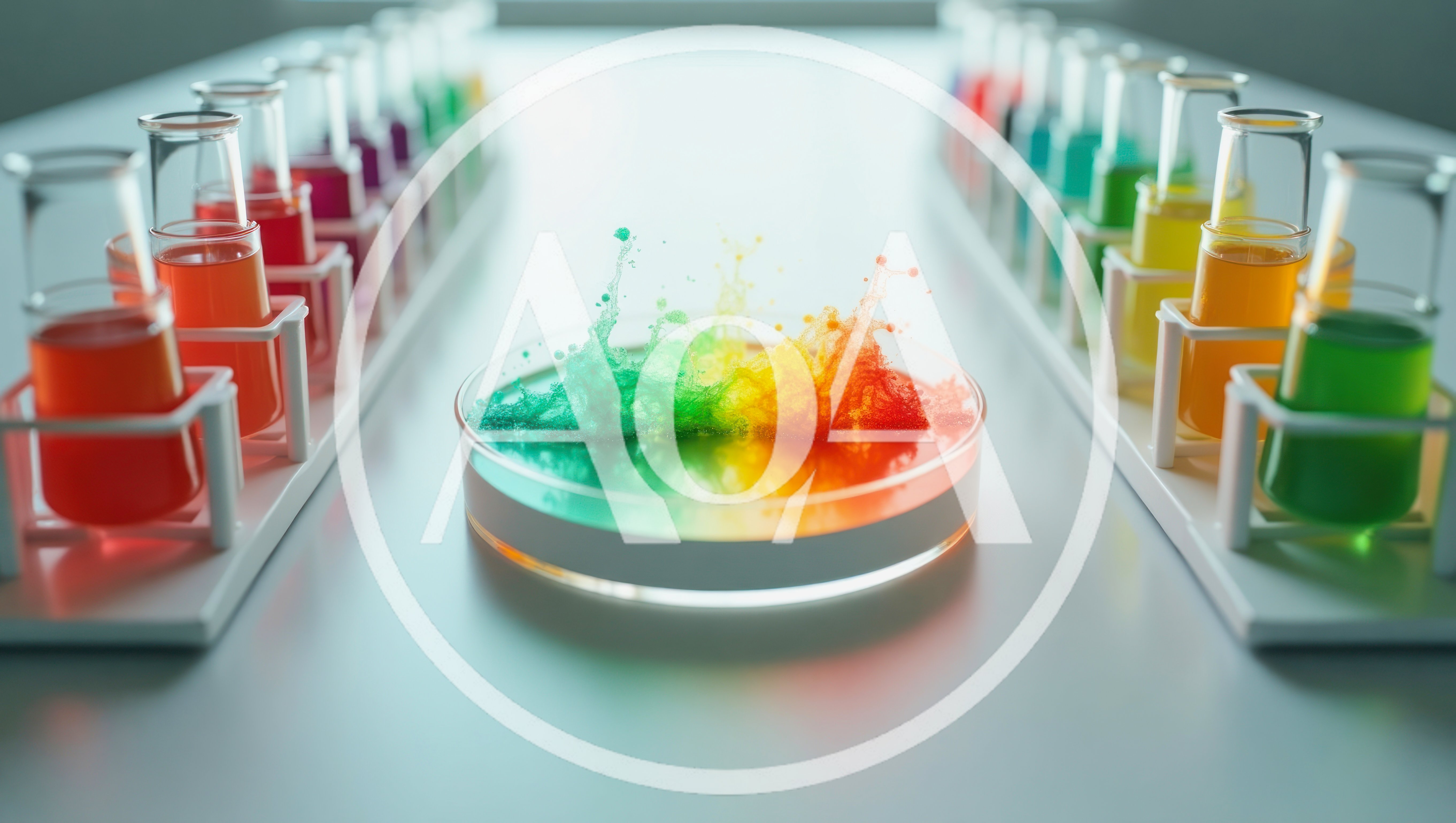 Colorful Chemical Reaction in a Laboratory Petri Dish