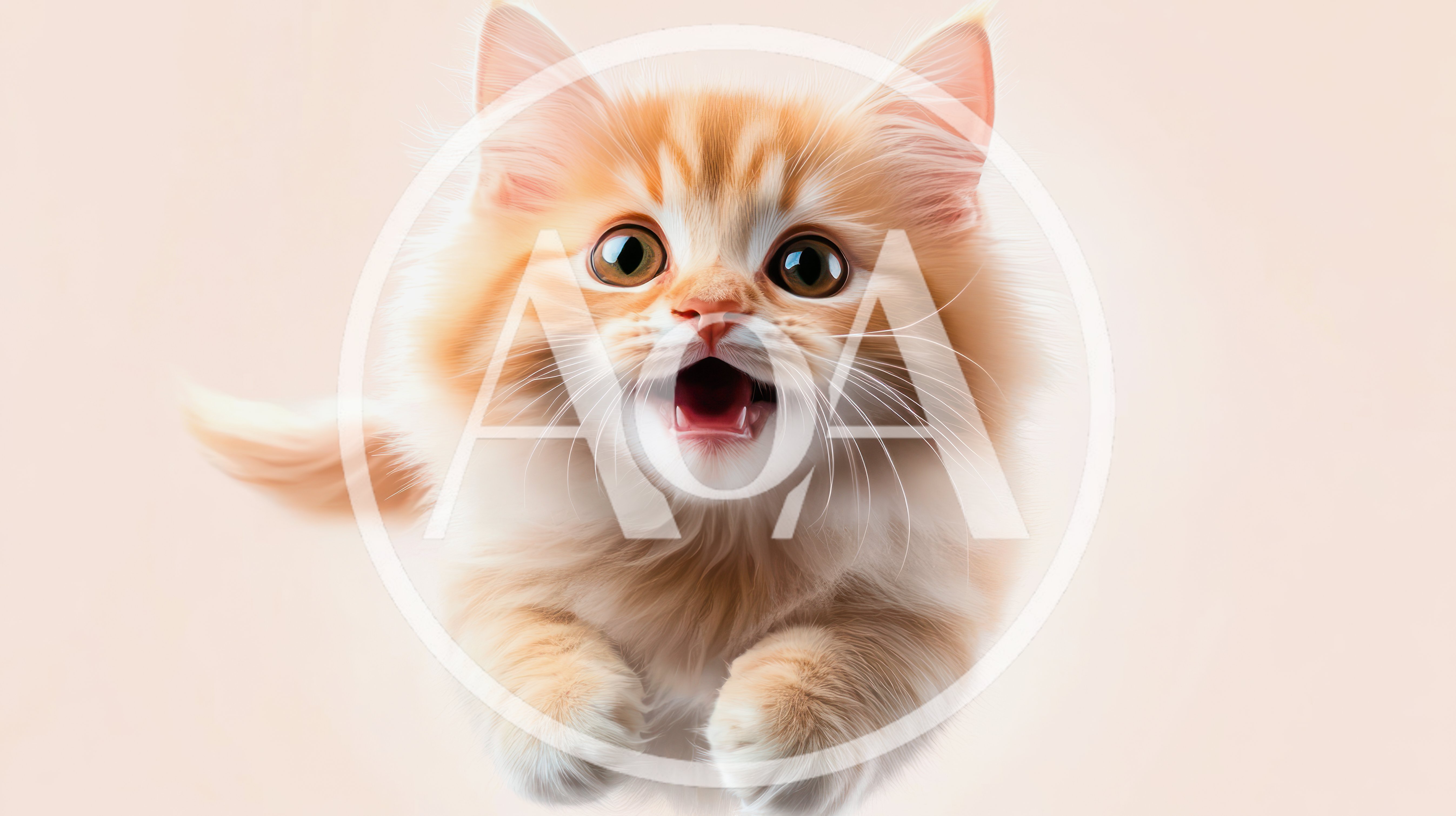 Adorable Fluffy Ginger Kitten Jumping Towards Camera