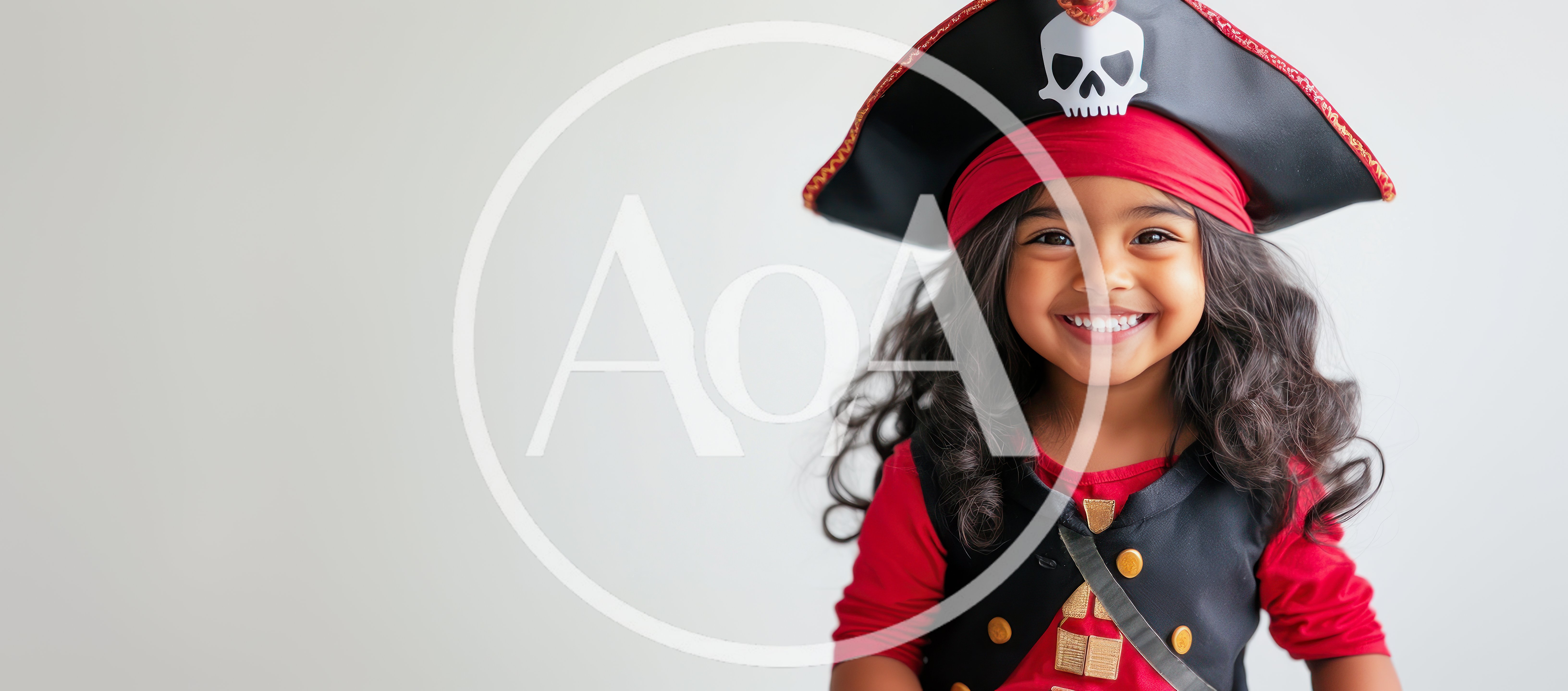 Young Girl Wearing A Pirate Costume Smiling
