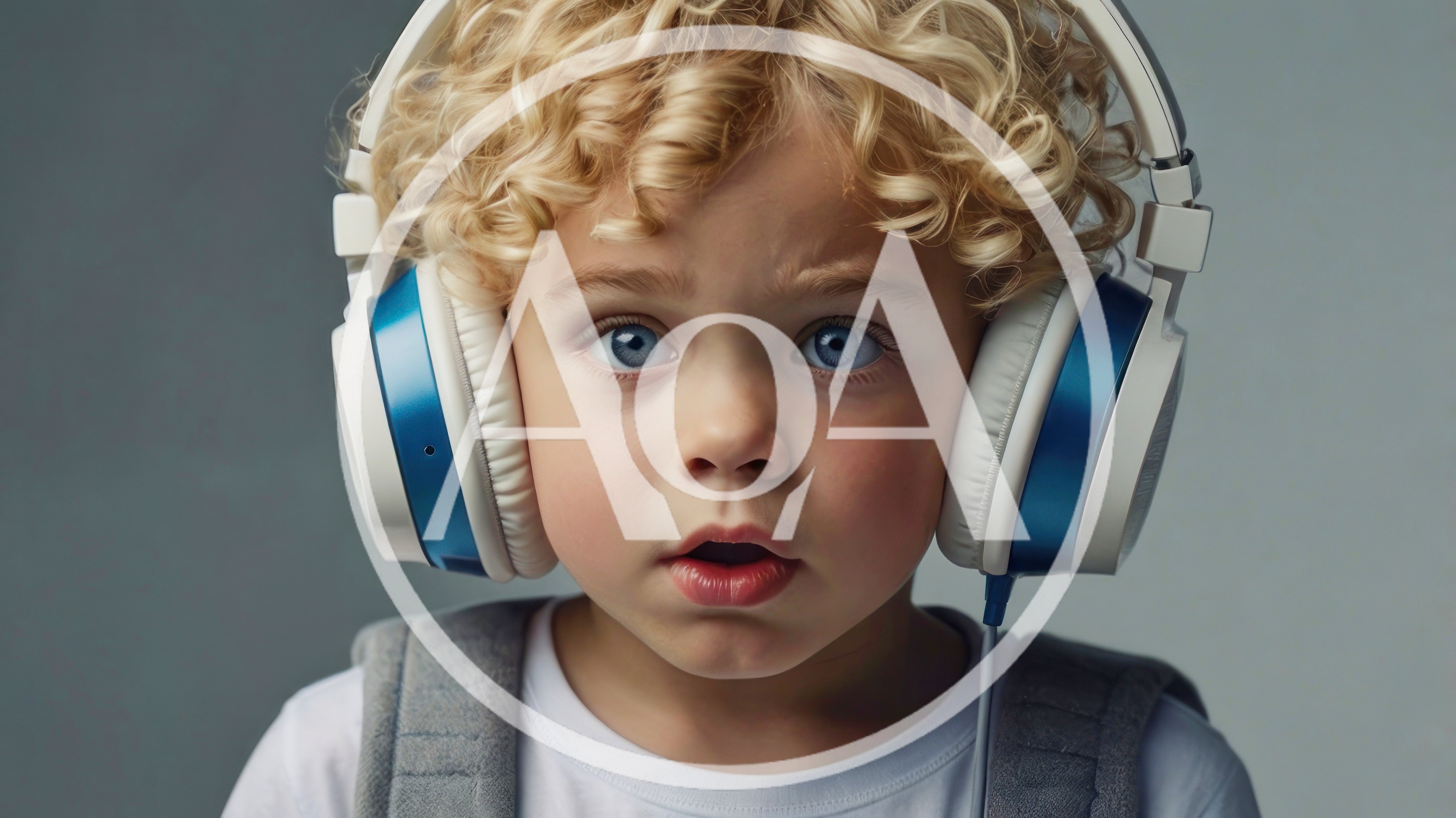 Portrait Of A Surprised Young Boy Wearing Headphones