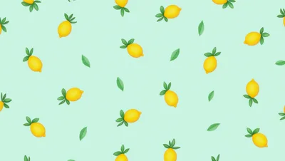 Seamless Pattern Of Yellow Lemons On Pastel Green Background