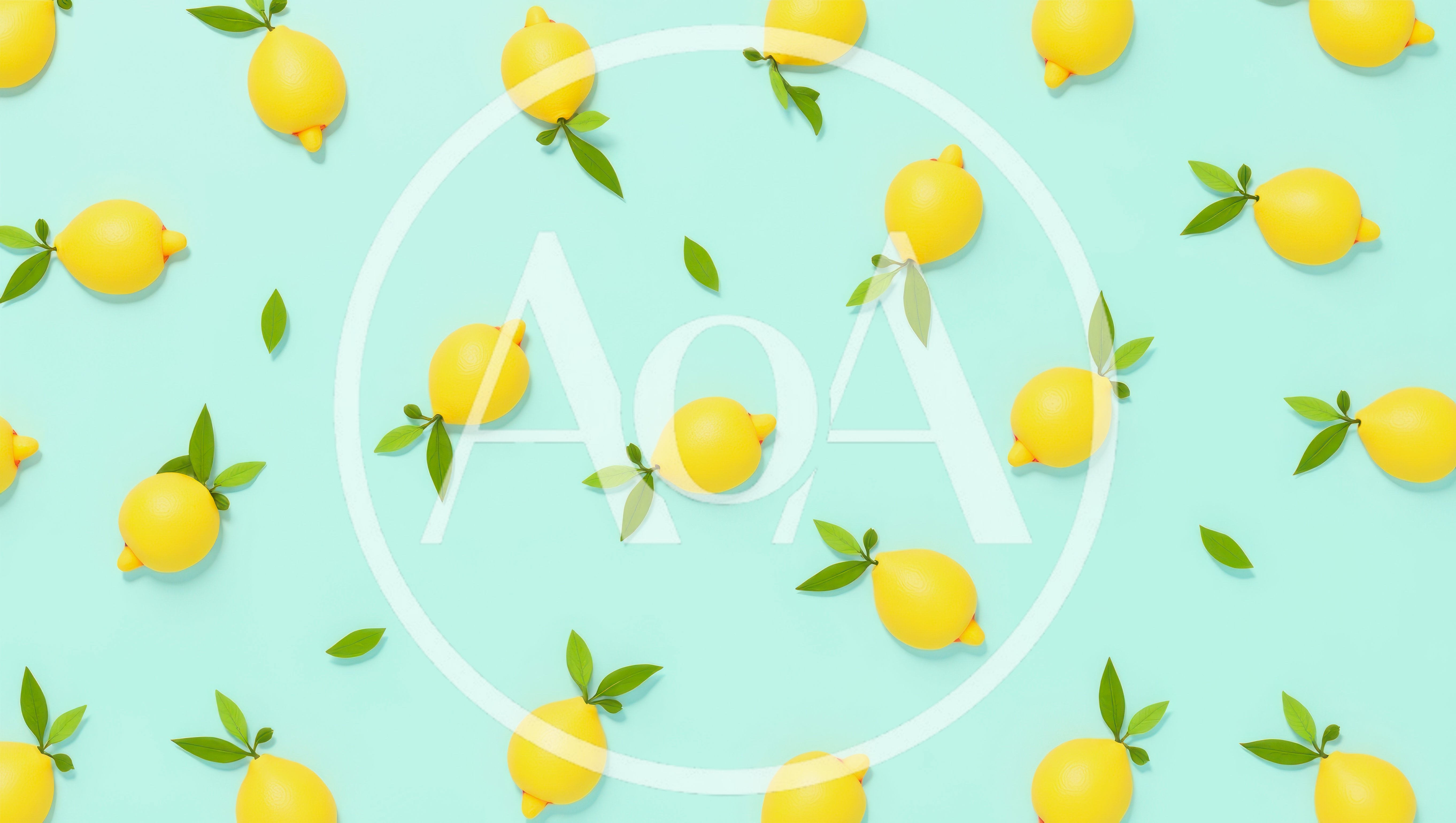 Pattern of Yellow Lemons on Light Blue Background