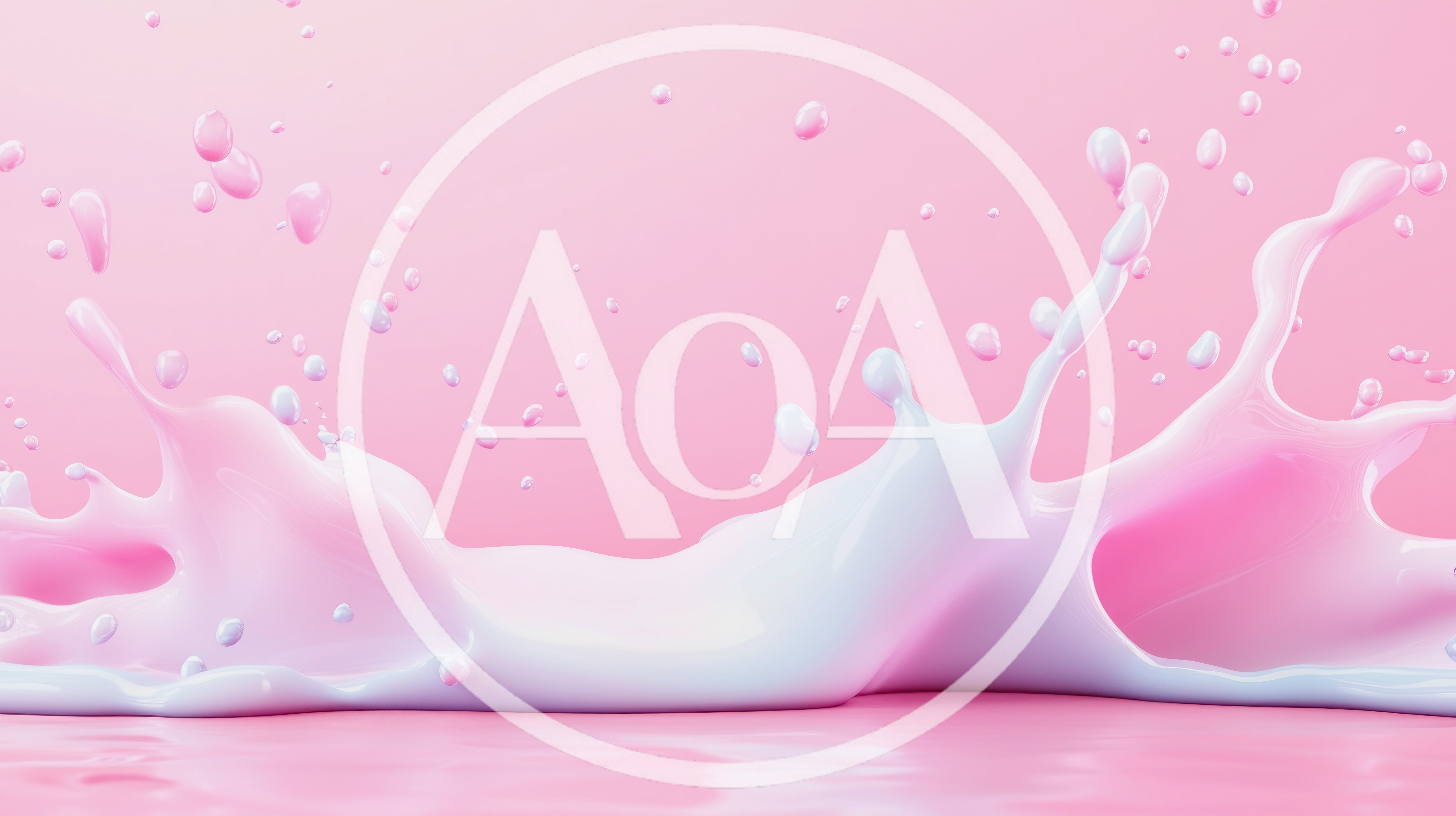 Abstract Pink and White Liquid Splash