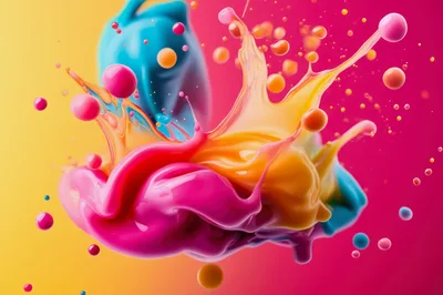 Abstract Colorful Paint Splash Explosion