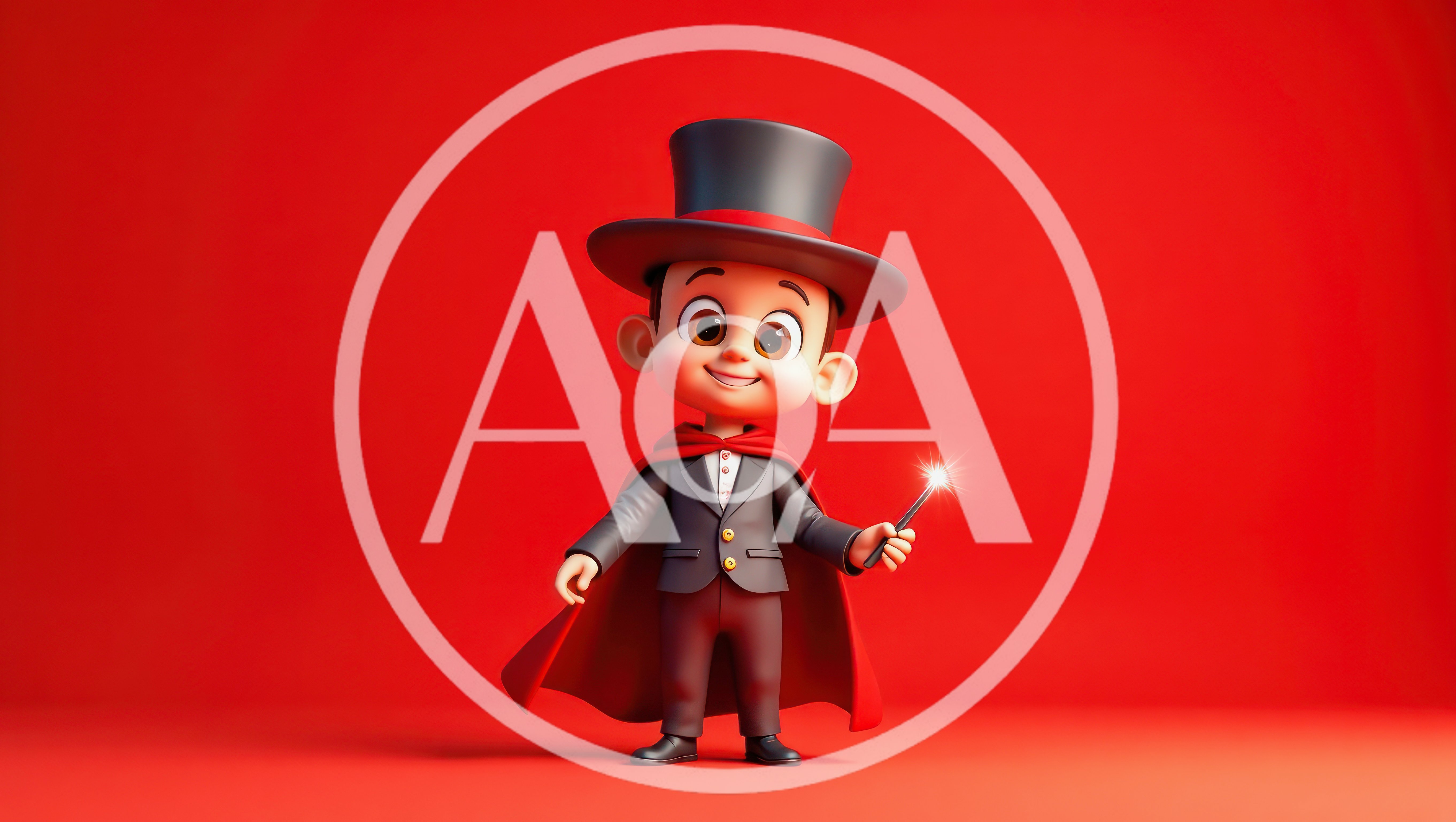 3D Cartoon Magician Boy With Wand