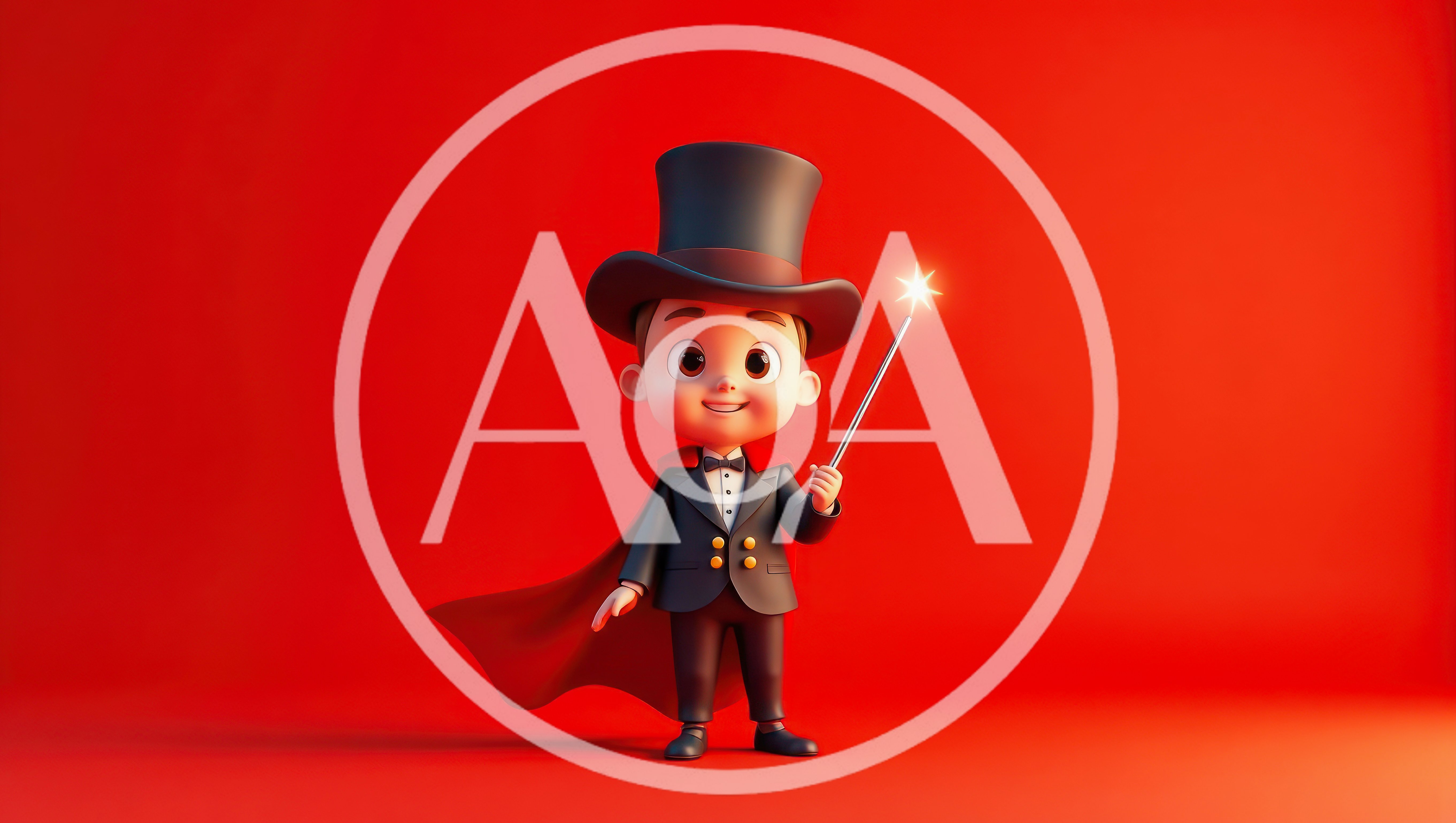 Cute 3D Cartoon Magician Boy With Magic Wand