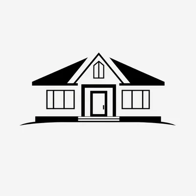Minimalist Black And White House Icon