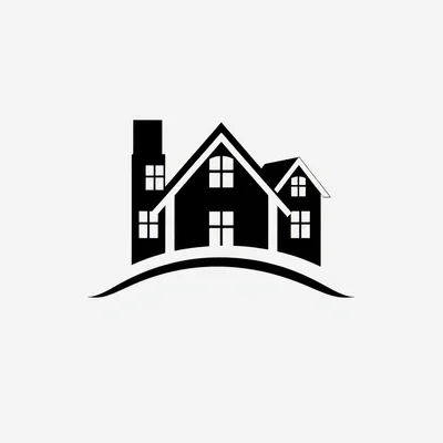 Minimalist Black House Icon On White Background