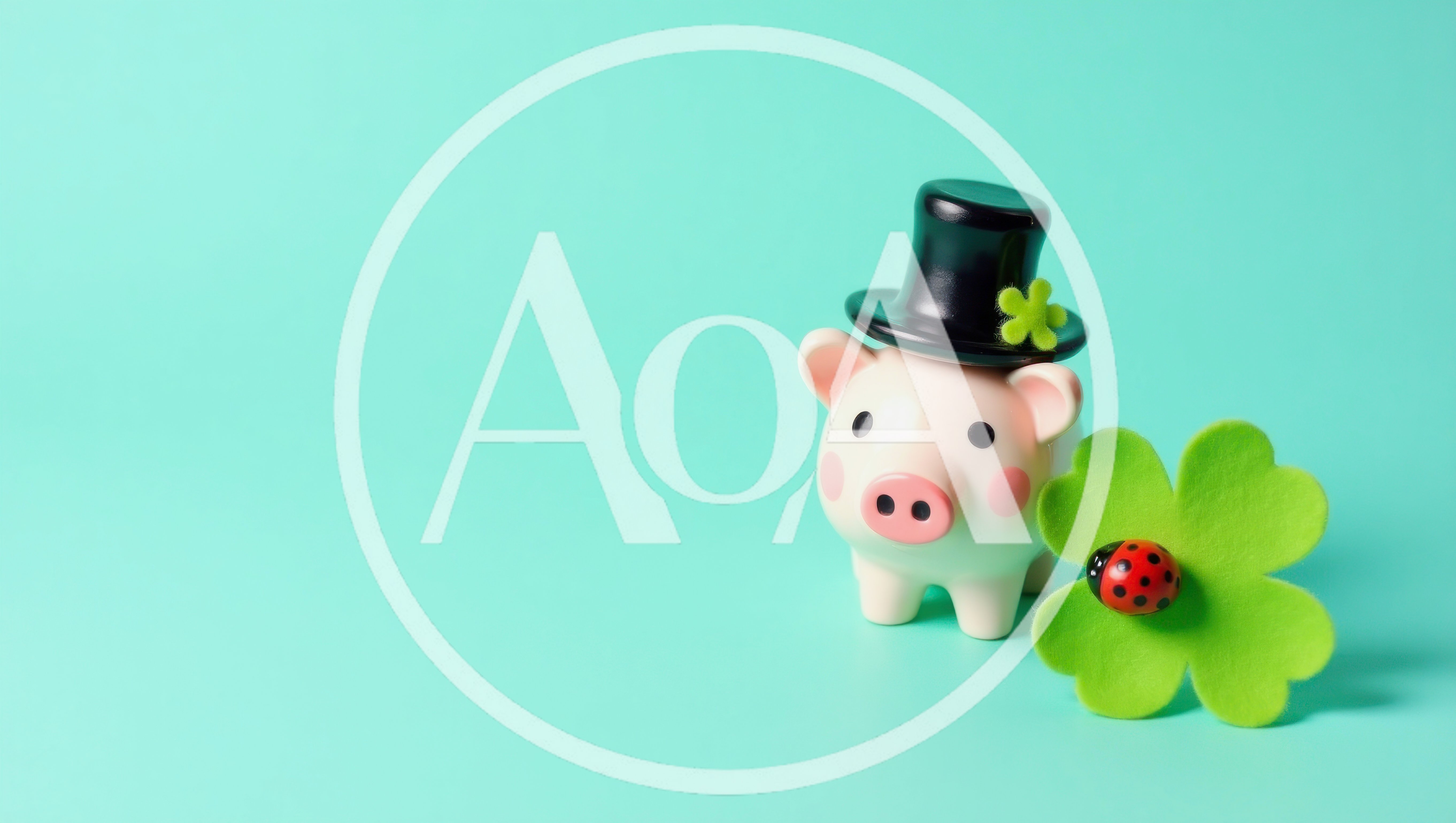 Piggy Bank With Top Hat And Clover
