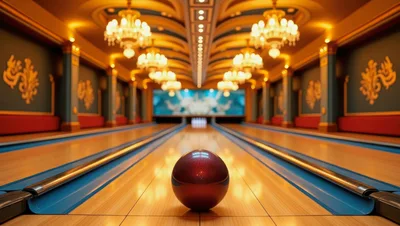 Luxury Bowling Alley Lane With A Single Ball