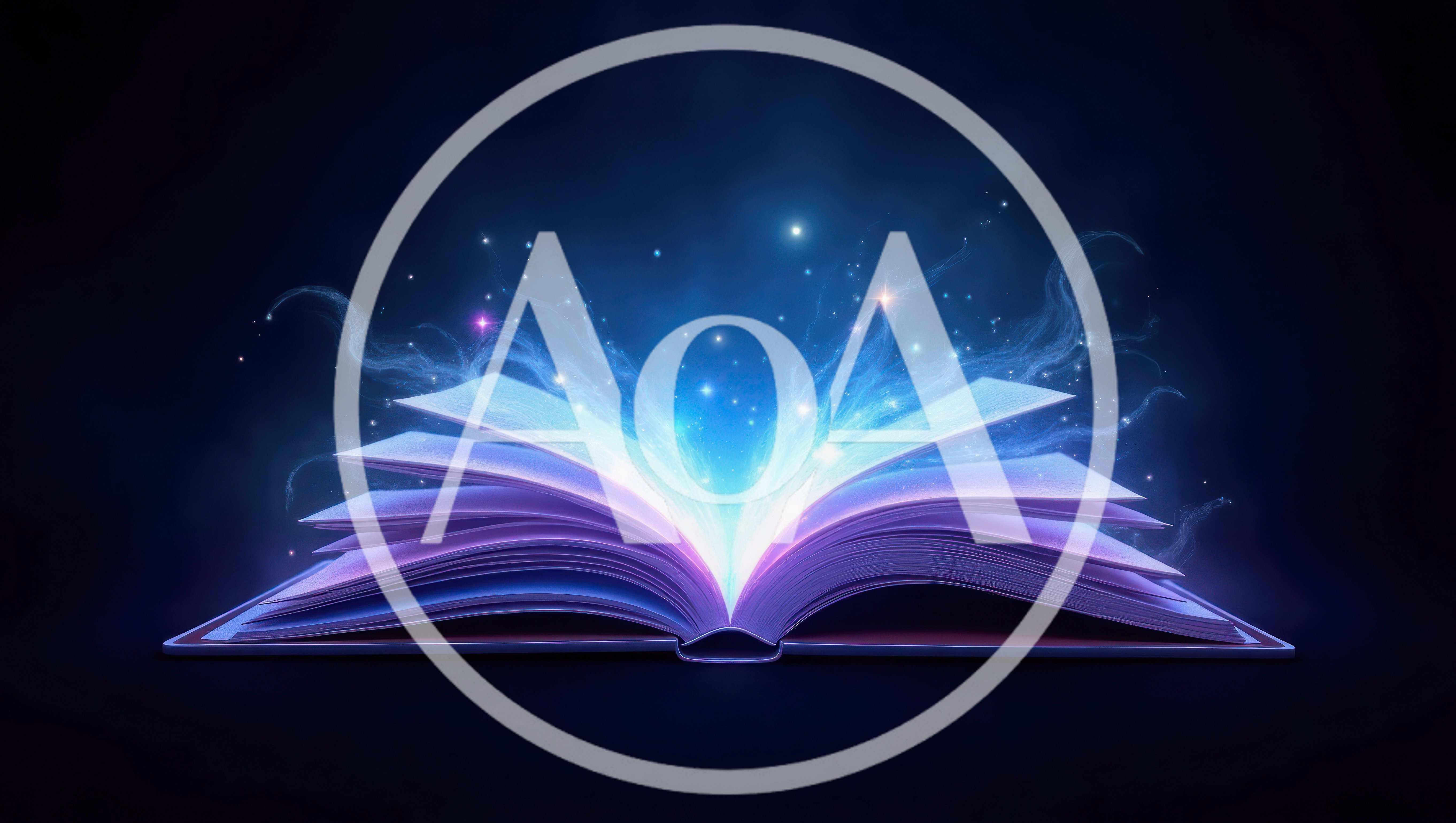 Open Magical Book With Glowing Blue Energy