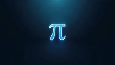 Glowing Blue Pi Symbol Floating In Dark Space