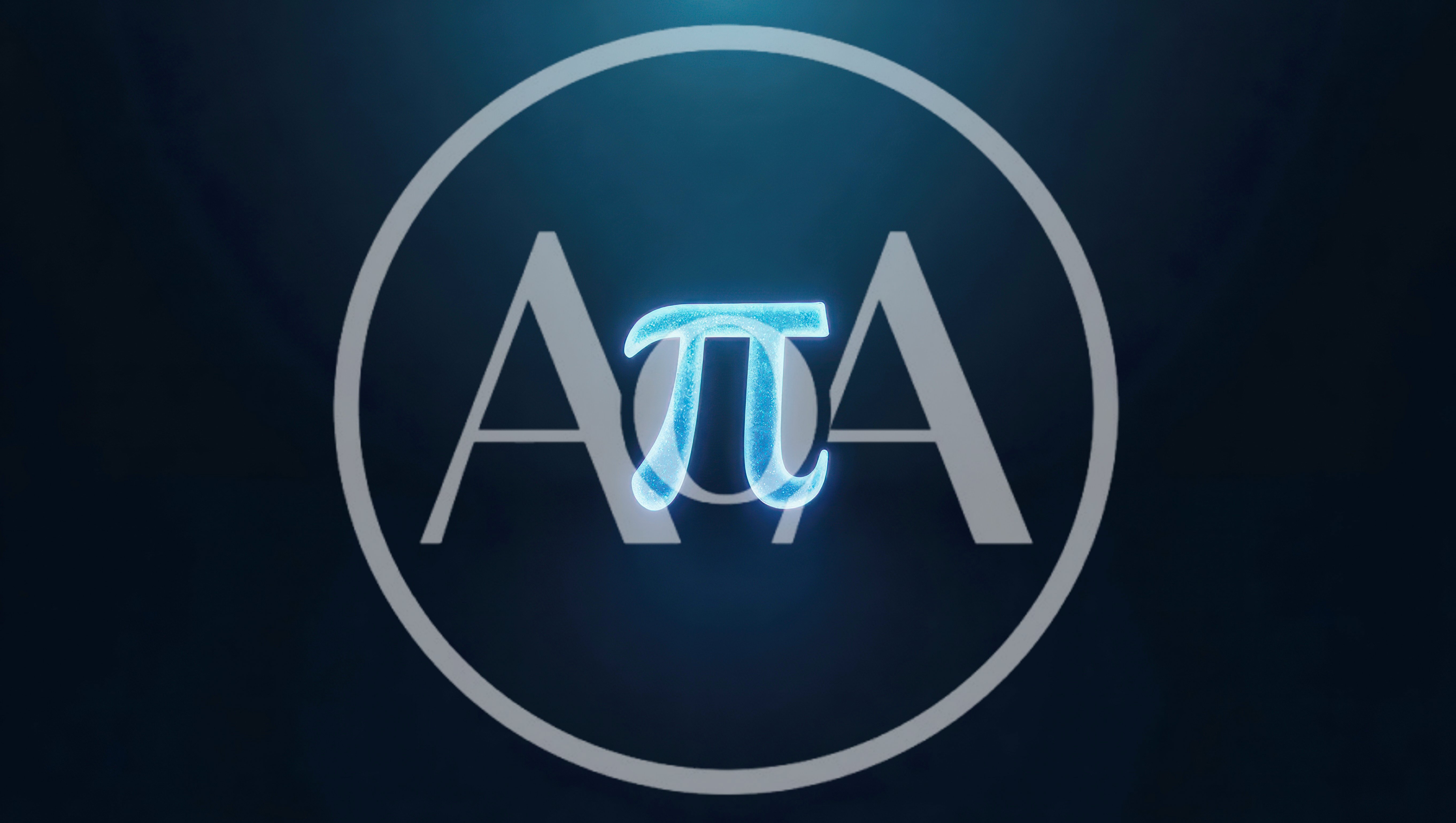 Glowing Blue Pi Symbol Floating In Dark Space