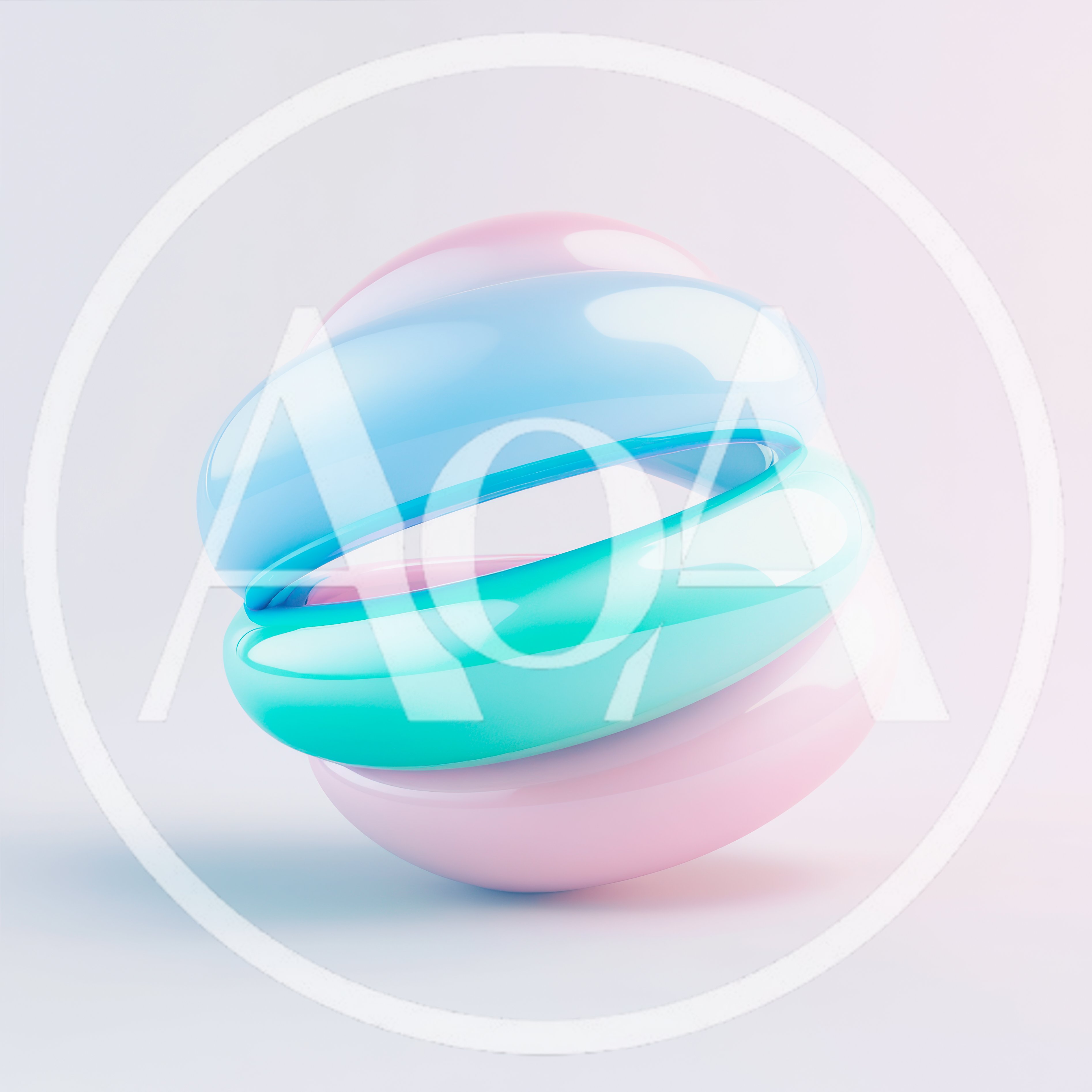 Abstract 3D Rendered Glossy Interlocking Rings