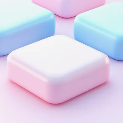 Abstract 3D Rendered Pastel Cubes On Soft Background