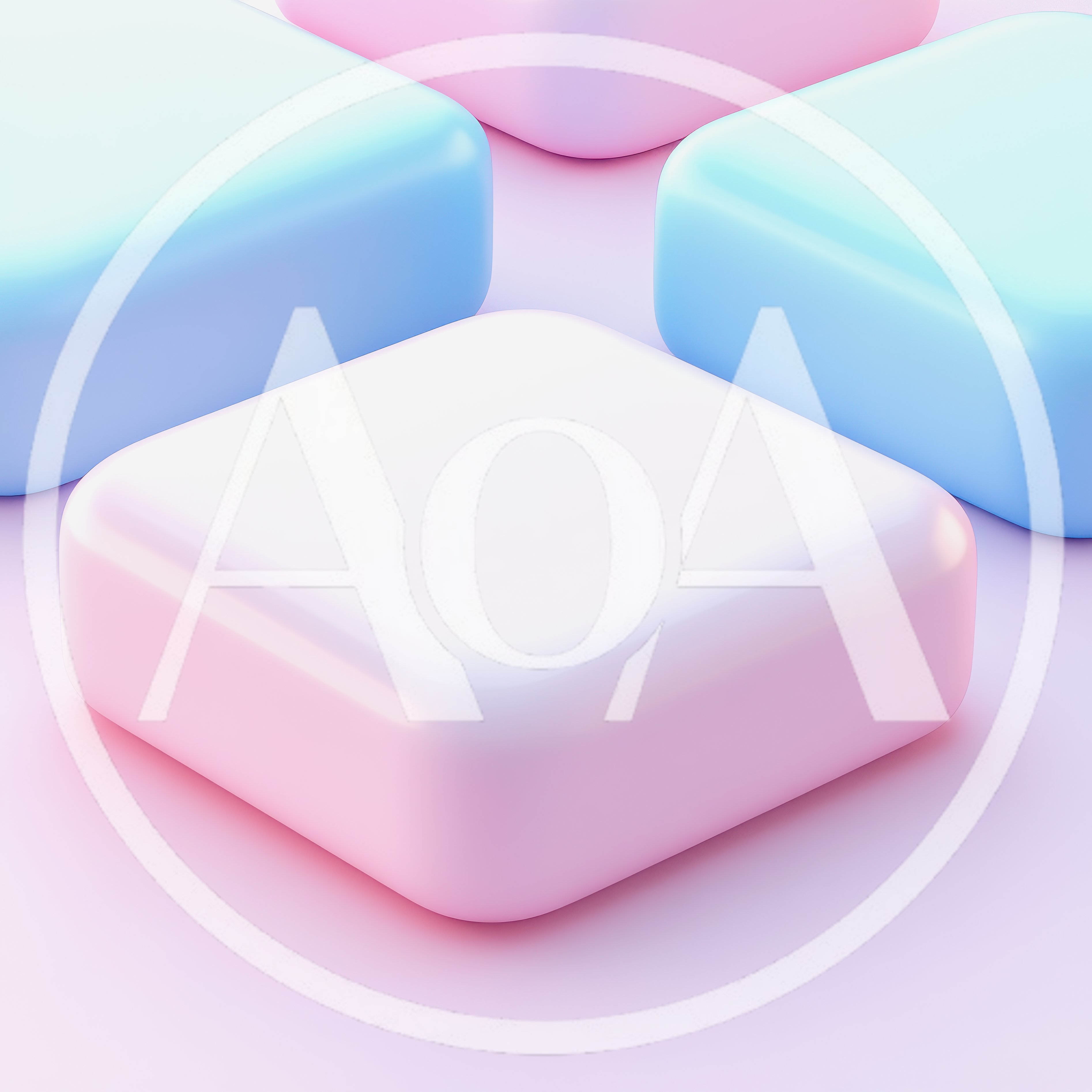 Abstract 3D Rendered Pastel Cubes On Soft Background