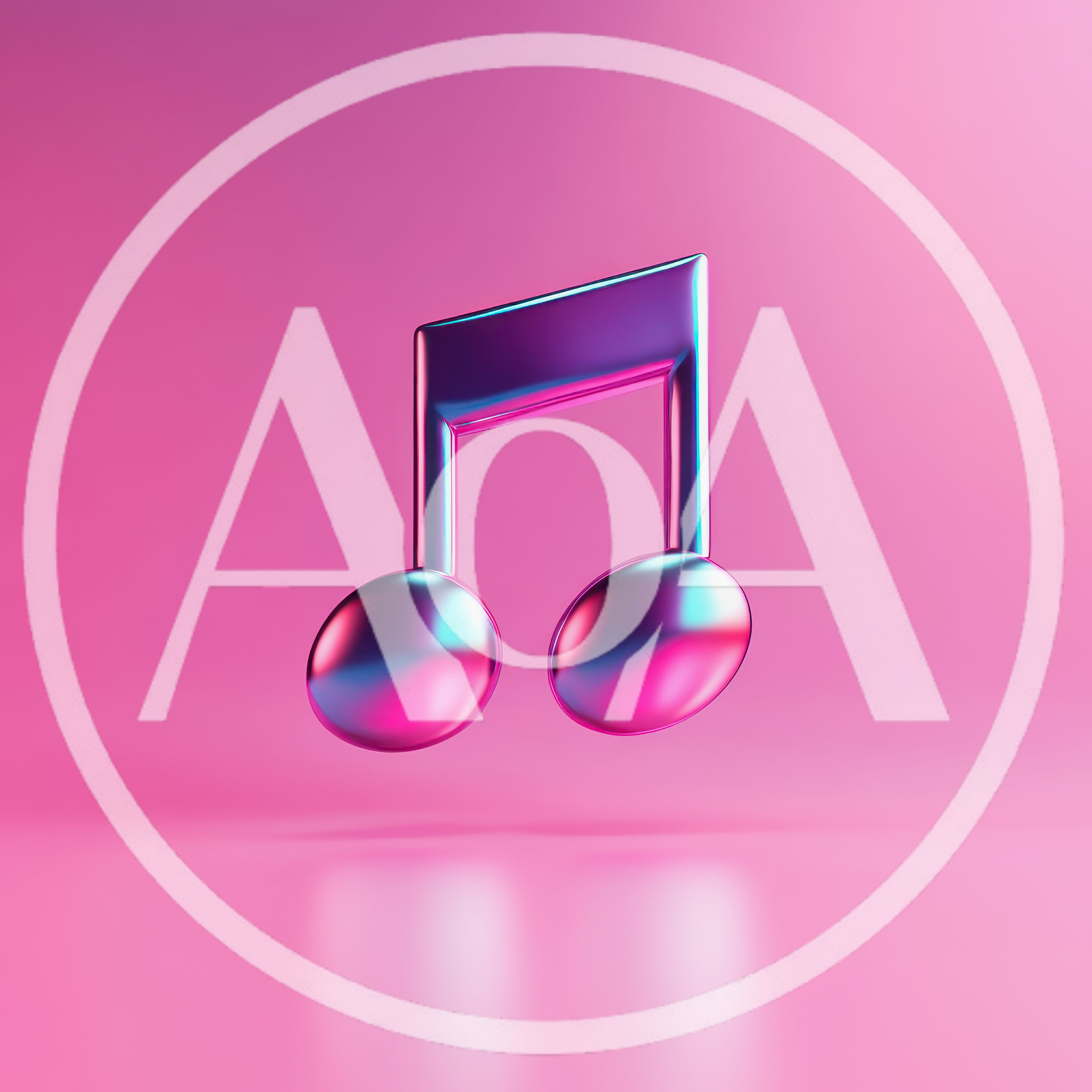 3D Rendered Metallic Music Note Symbol