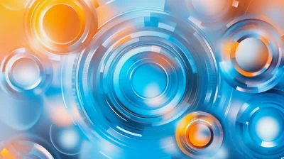 Abstract Digital Background With Glowing Concentric Circles