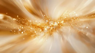 Abstract Golden Liquid Flow With Floating Particles