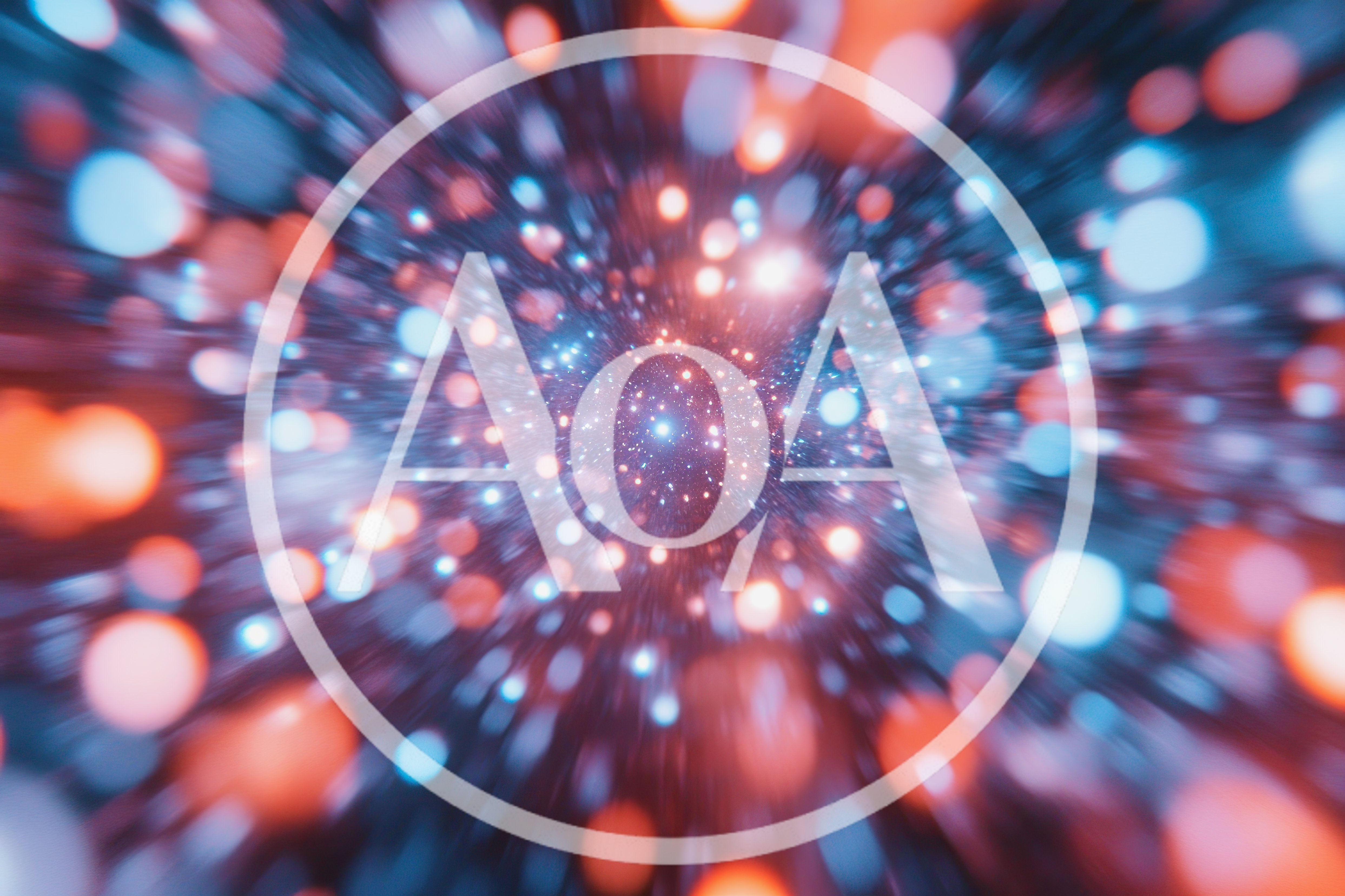 Abstract Motion Blur With Glowing Blue And Orange Particles