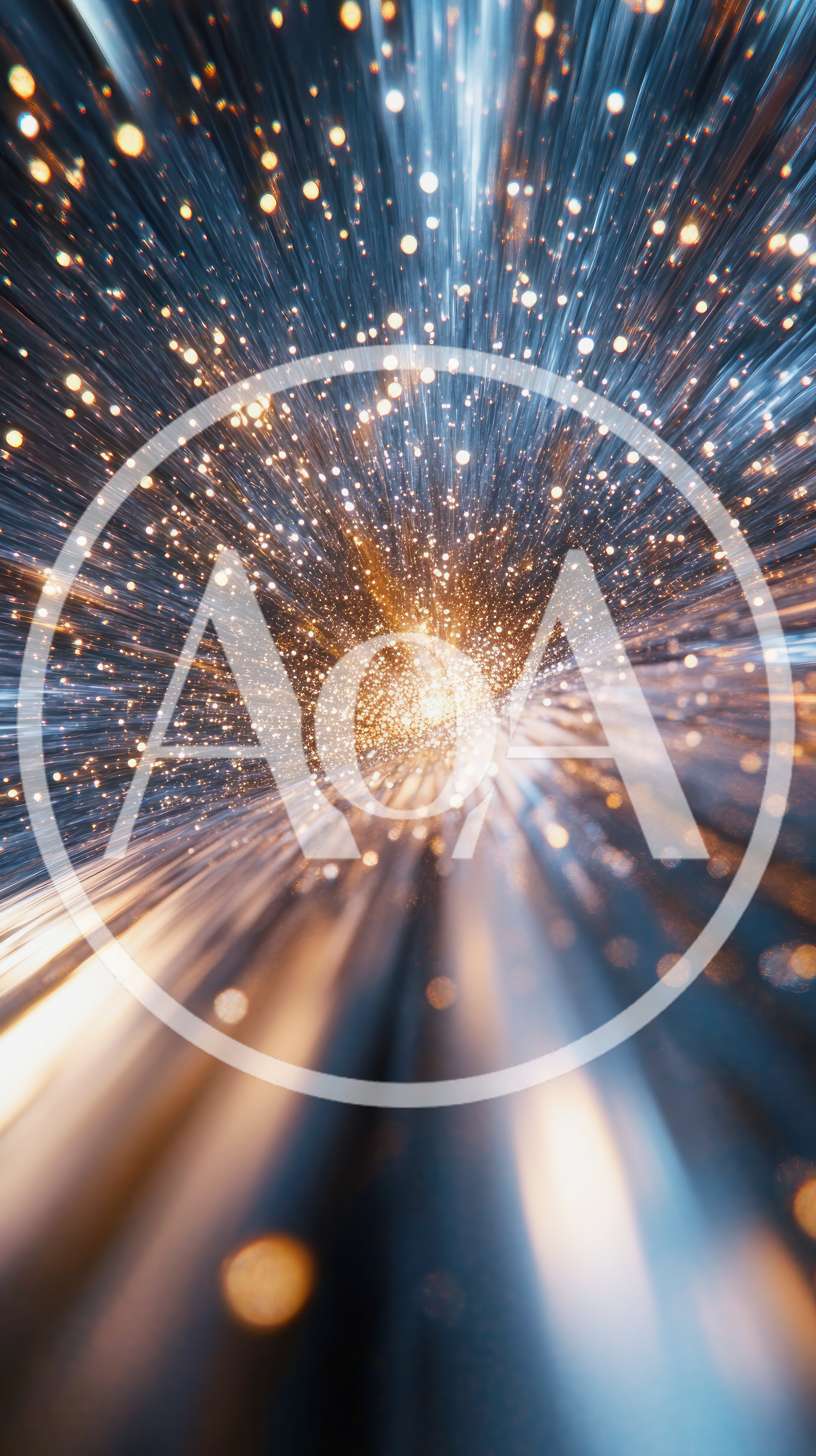Abstract Motion Blur With Glowing Golden Particles