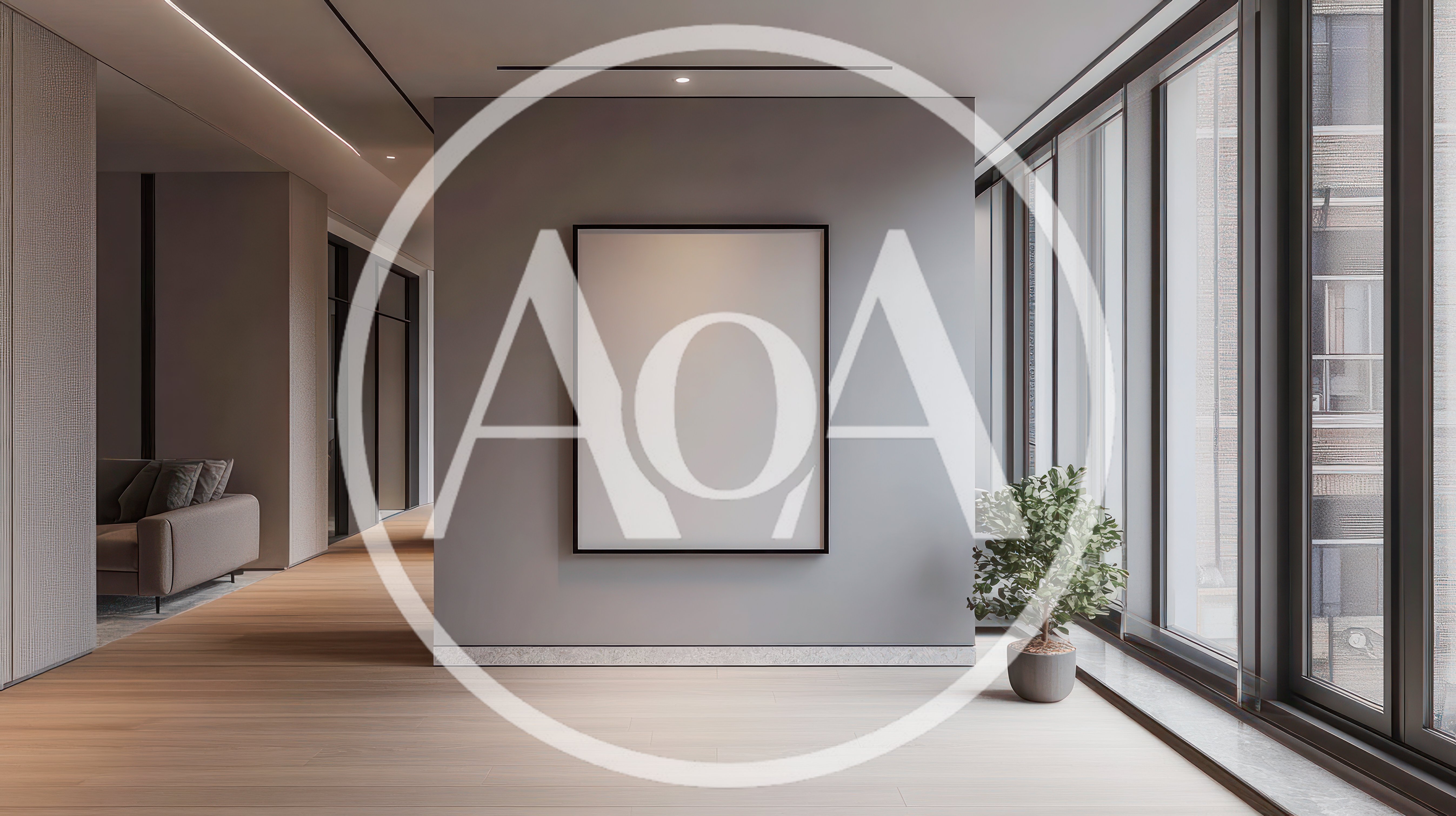Modern Minimalist Interior With Blank Wall Frame
