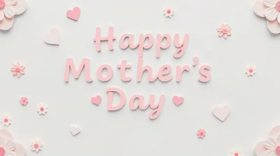 Happy Mother's Day Greeting Card With Pink Flowers