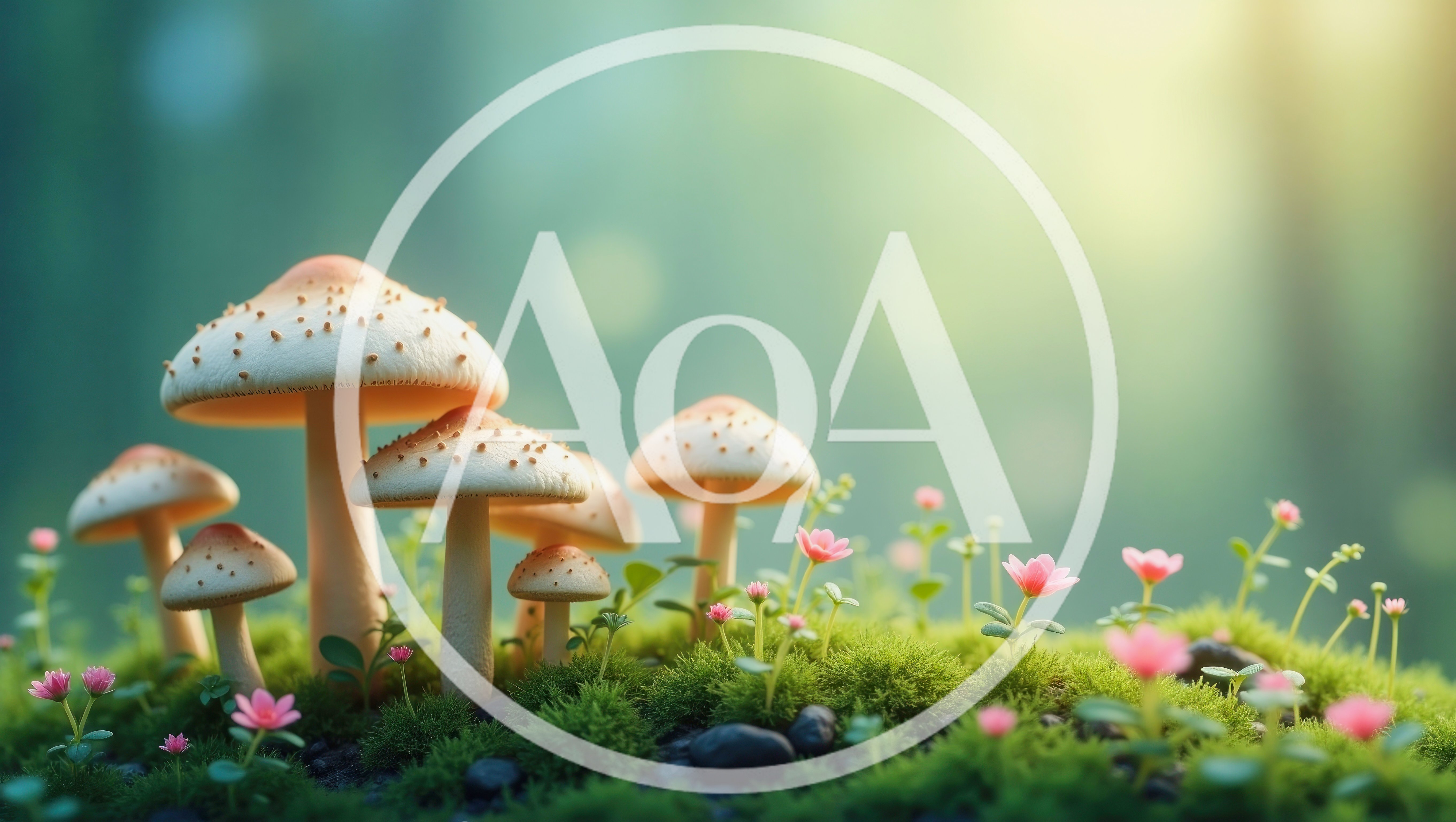 Group Of Wild Mushrooms In A Lush Forest