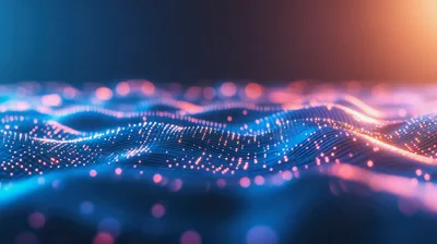 Abstract Digital Data Wave With Glowing Particles