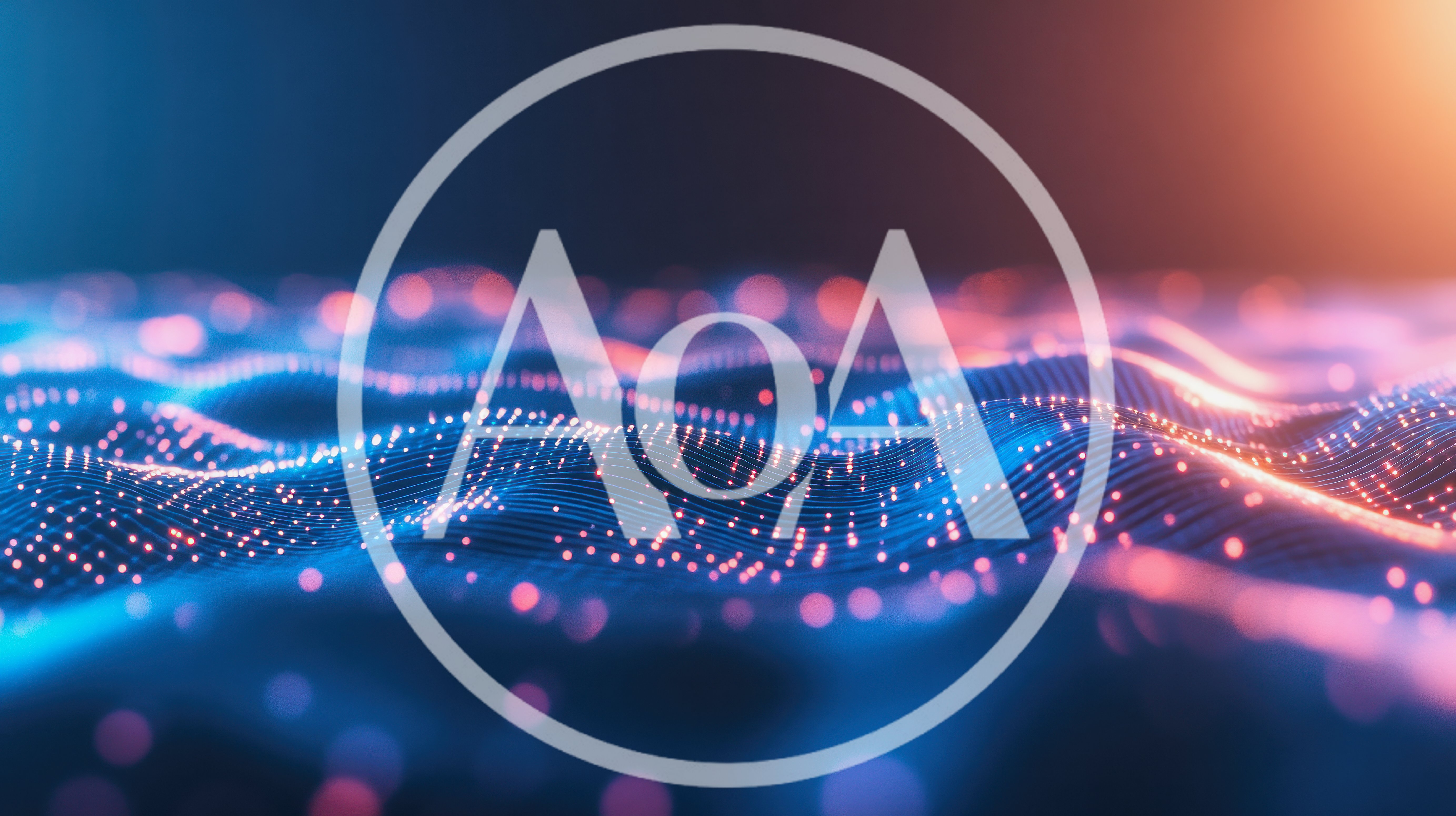 Abstract Digital Data Wave With Glowing Particles