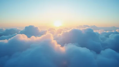 Aerial View Of Clouds At Sunrise