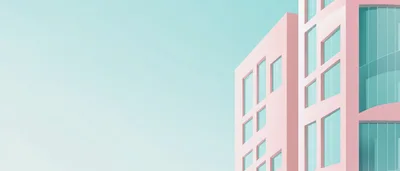 Minimalist Pink Building Facade Against Clear Blue Sky