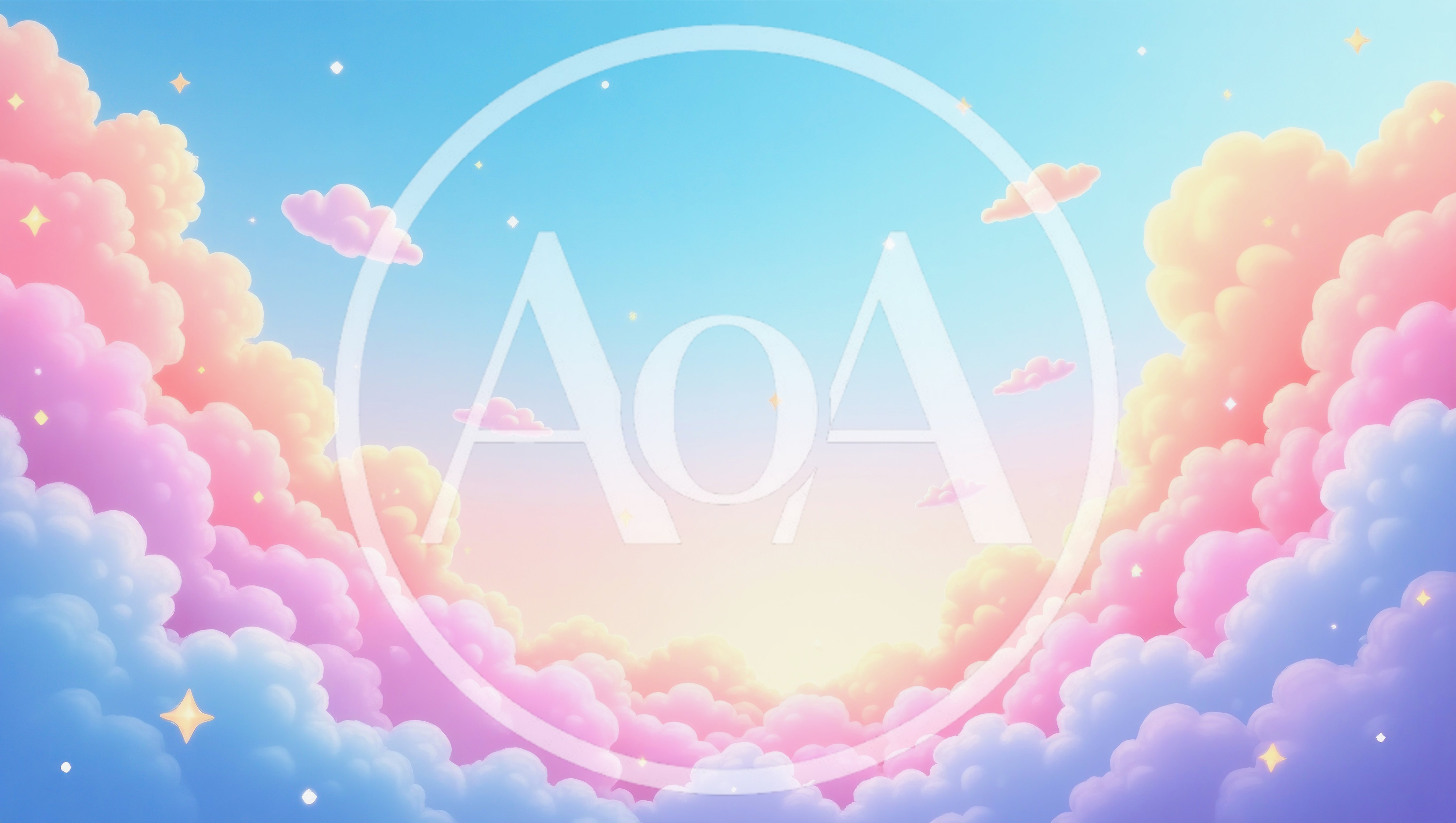 Dreamy Pastel Sky With Fluffy Clouds And Sparkling Stars