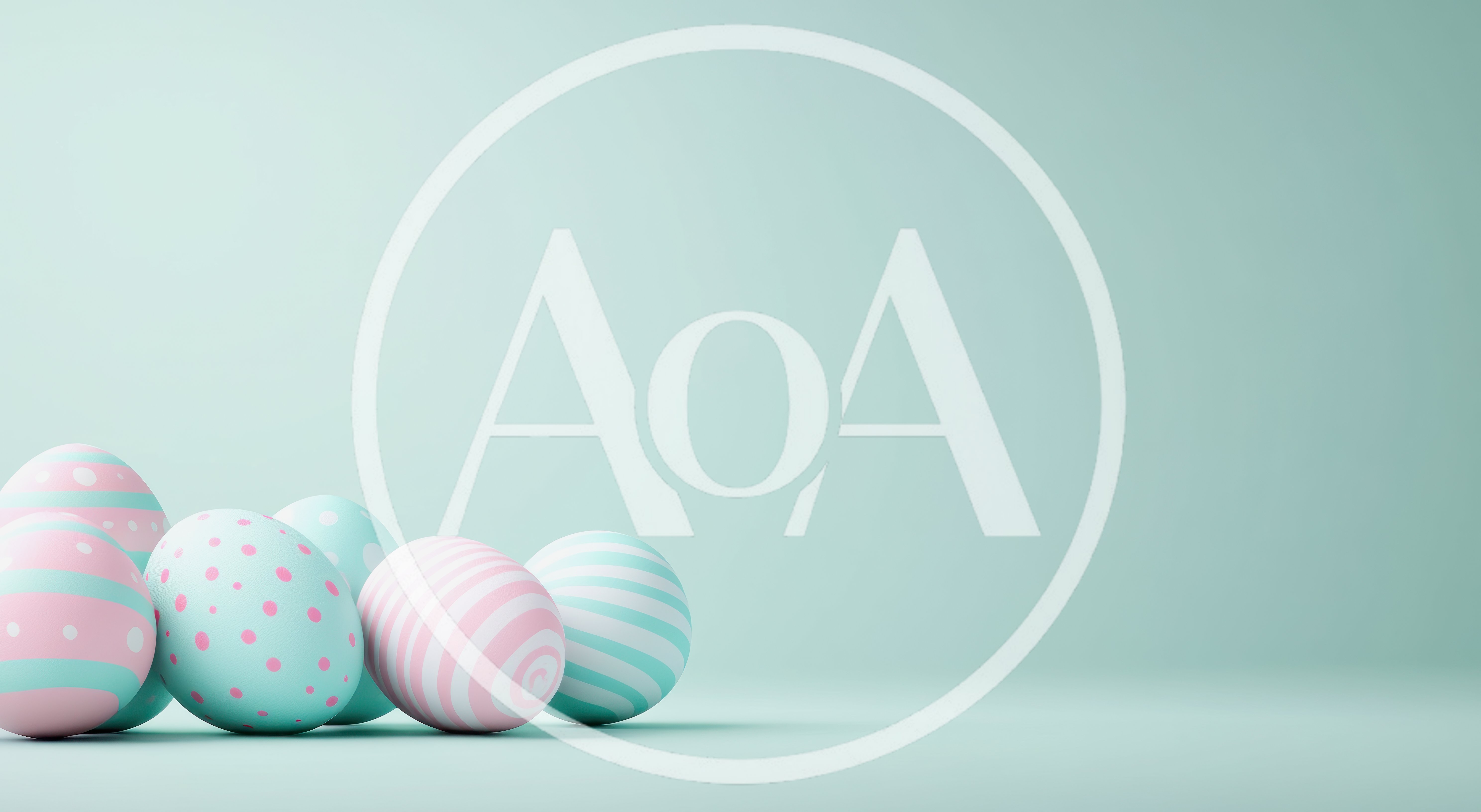 Easter Eggs With Pastel Patterns On Light Background