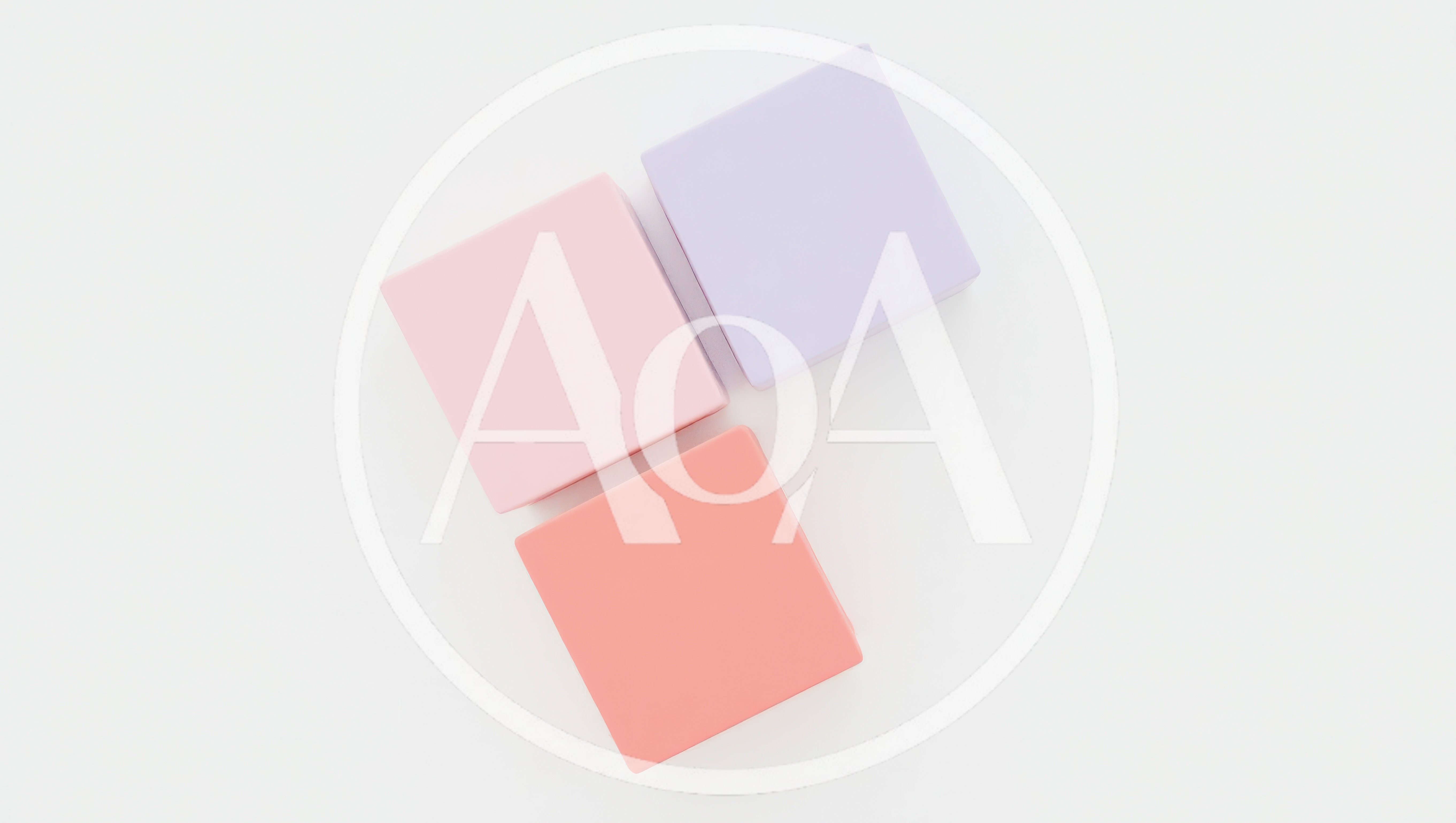 Three Pastel Colored Cubes On White Background