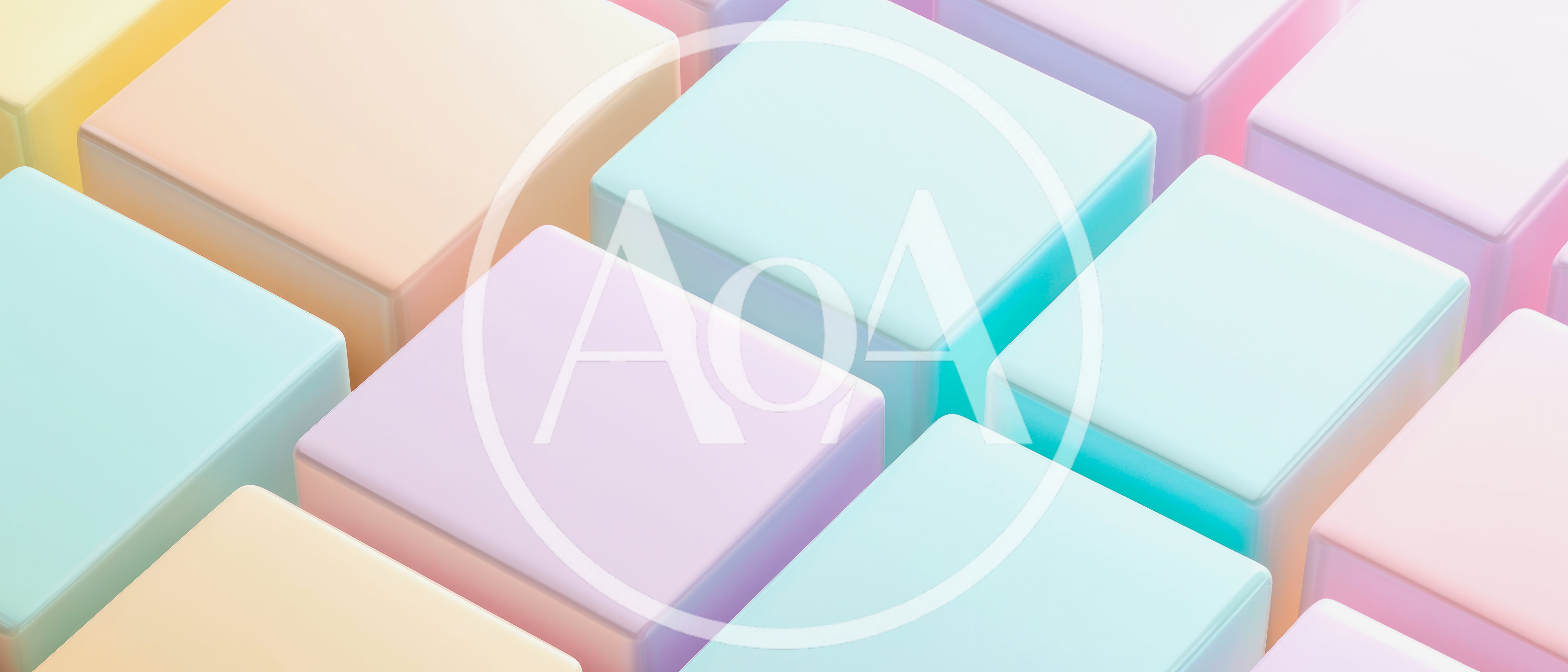 Abstract Pastel Colored Cubes In Isometric Grid