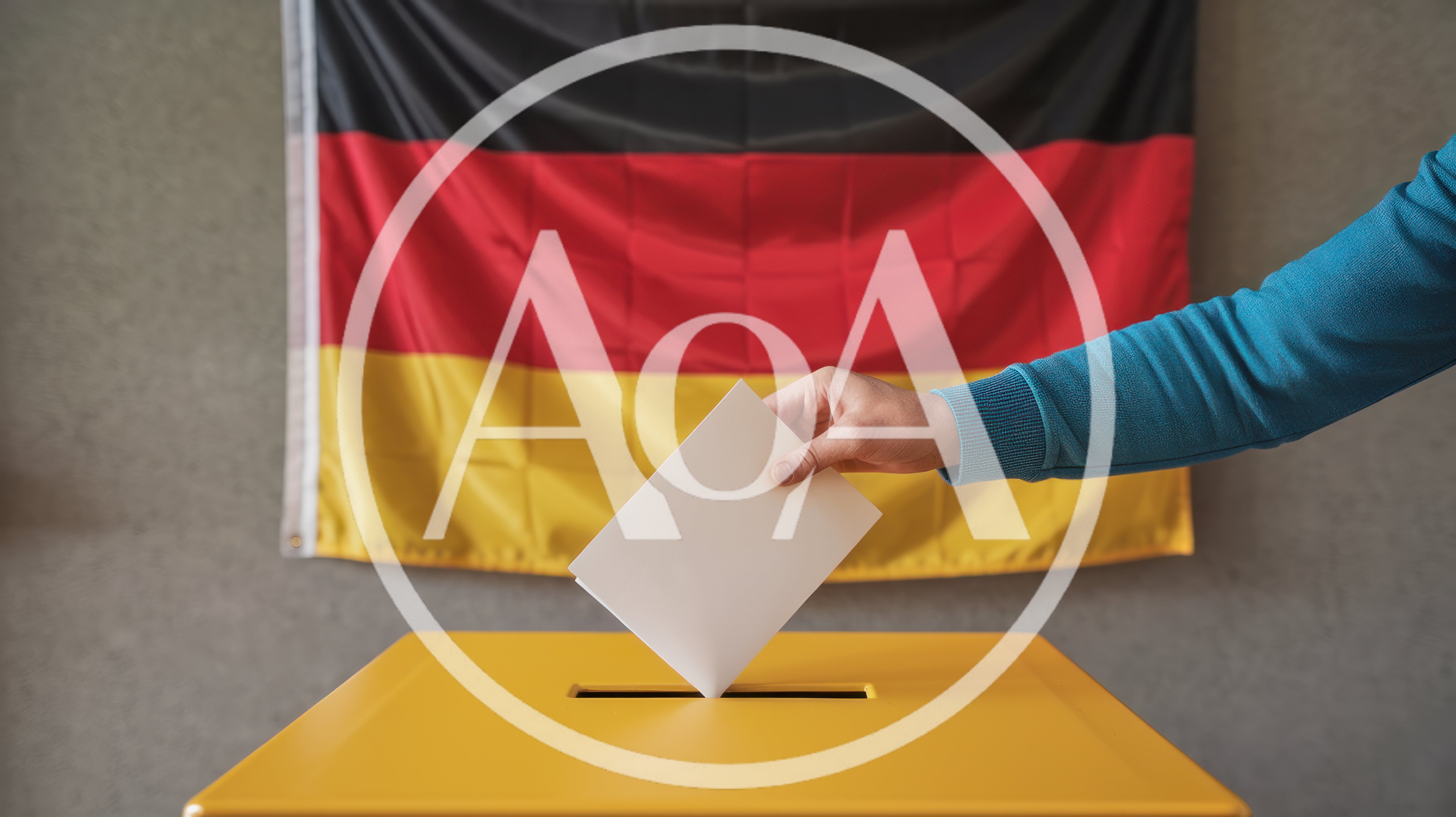 Person Casting A Vote In A German Election
