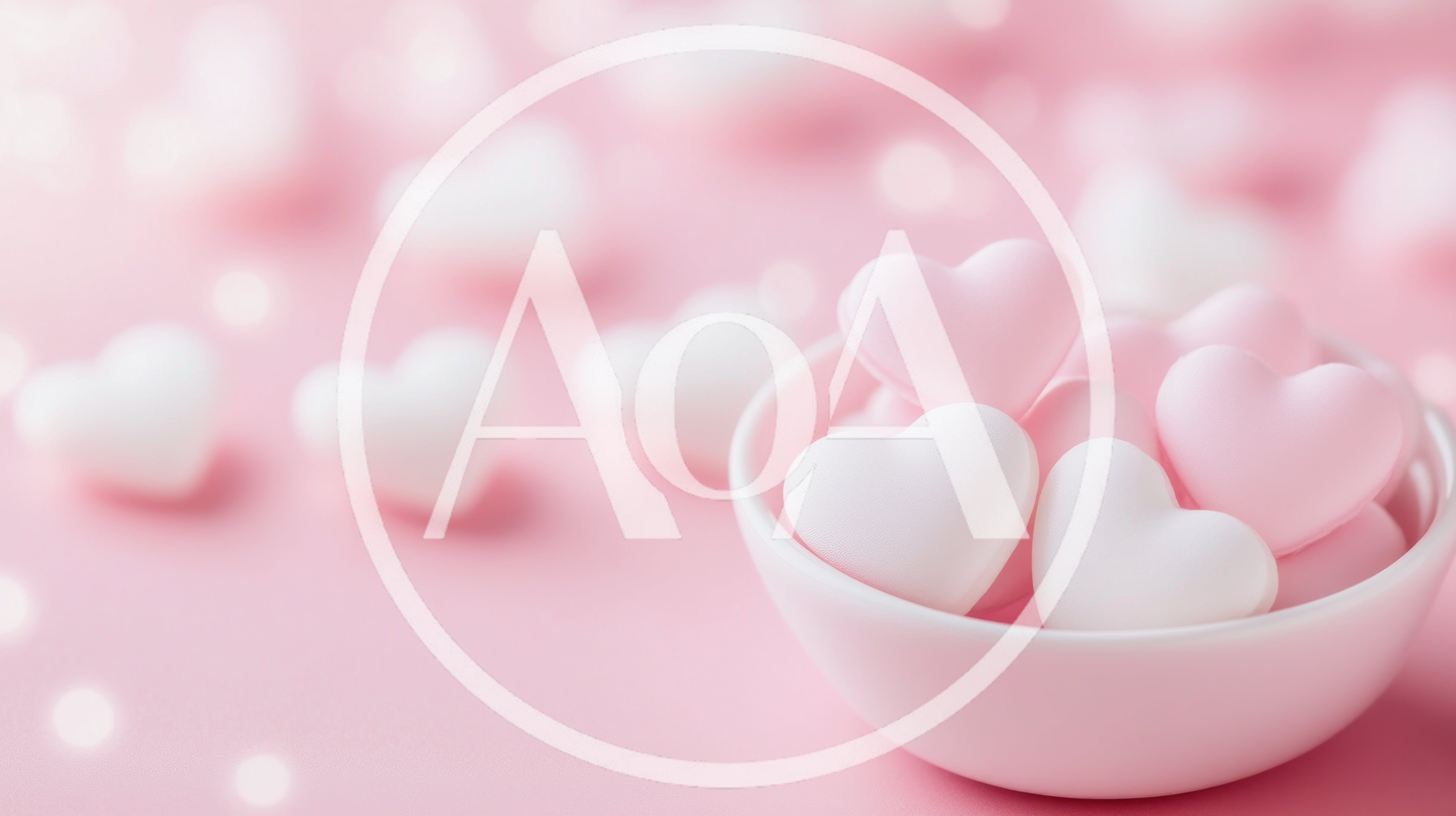 Pink And White Heart Shaped Candies In A Bowl