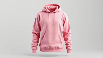 Pink Pullover Hoodie Mockup on Light Background