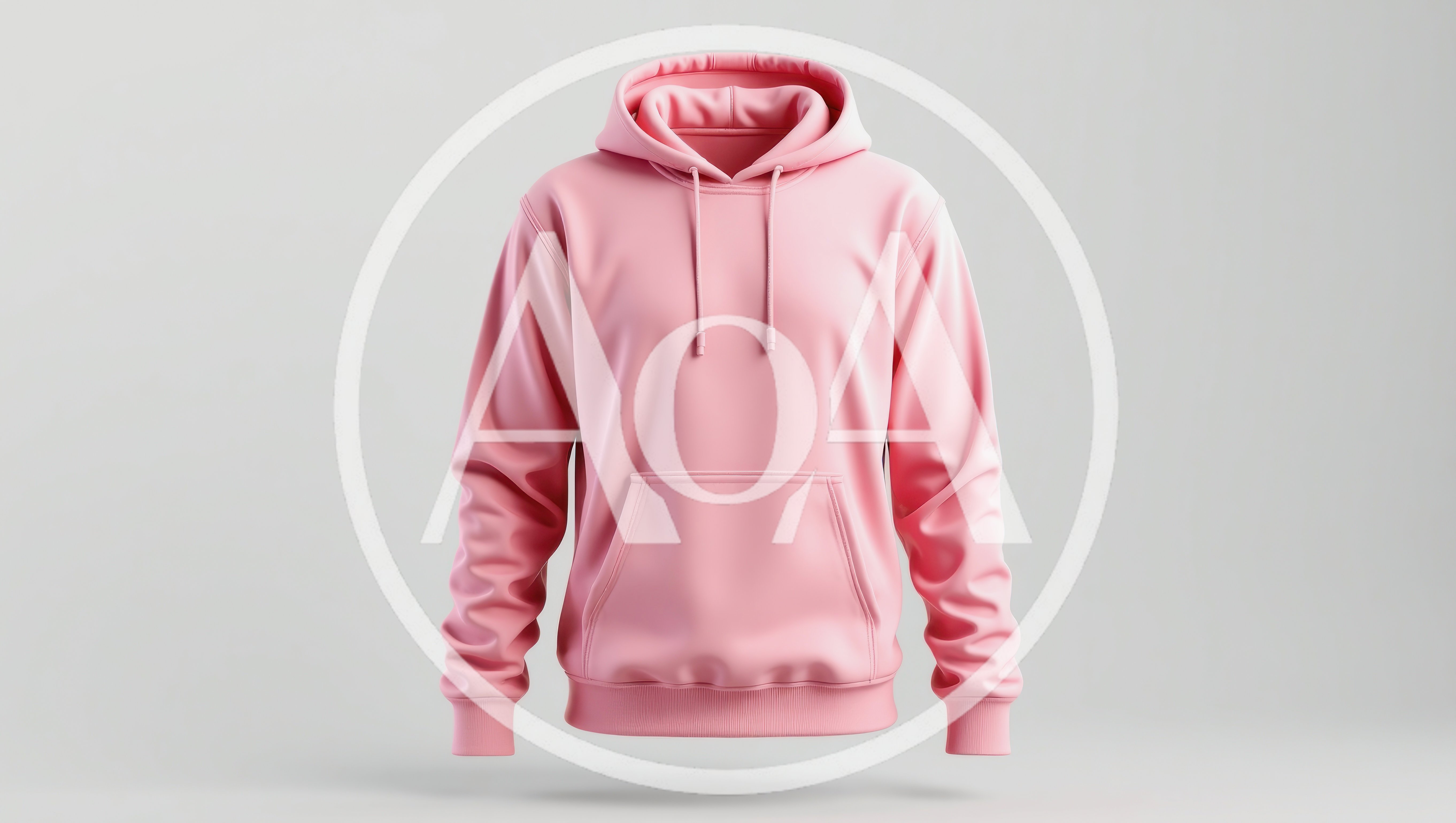 Pink Pullover Hoodie Mockup on Light Background