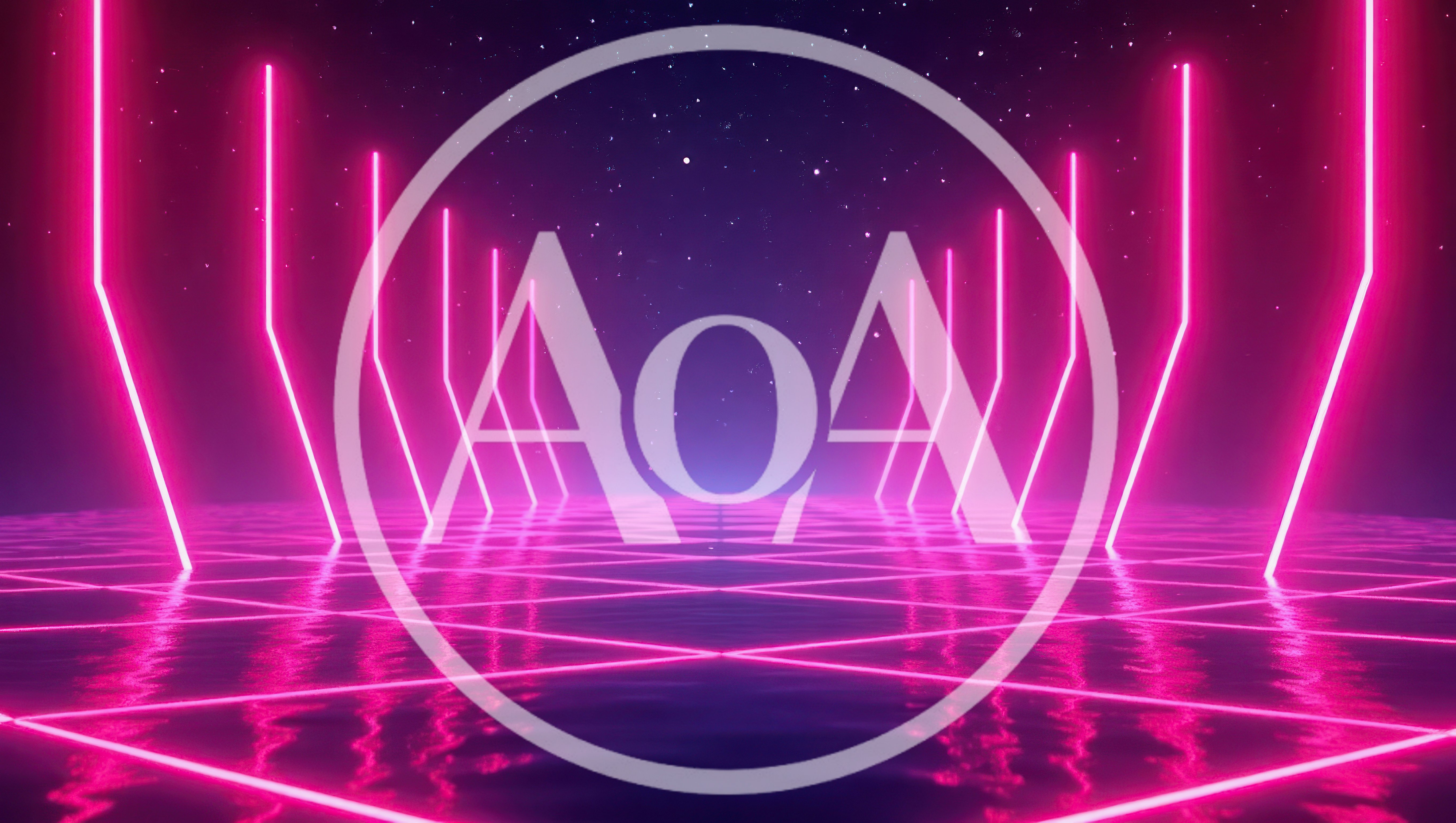 Neon Pink Glowing Geometric Tunnel In Digital Space