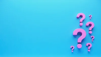 Pink Question Marks On Blue Background