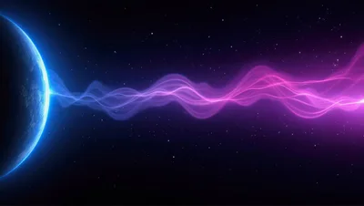 Cosmic Energy Beam Emitting From A Glowing Planet