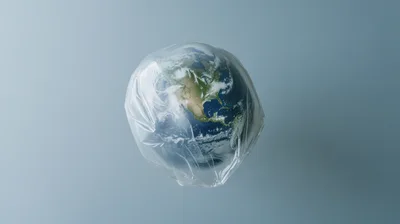 Planet Earth Wrapped In A Plastic Bag