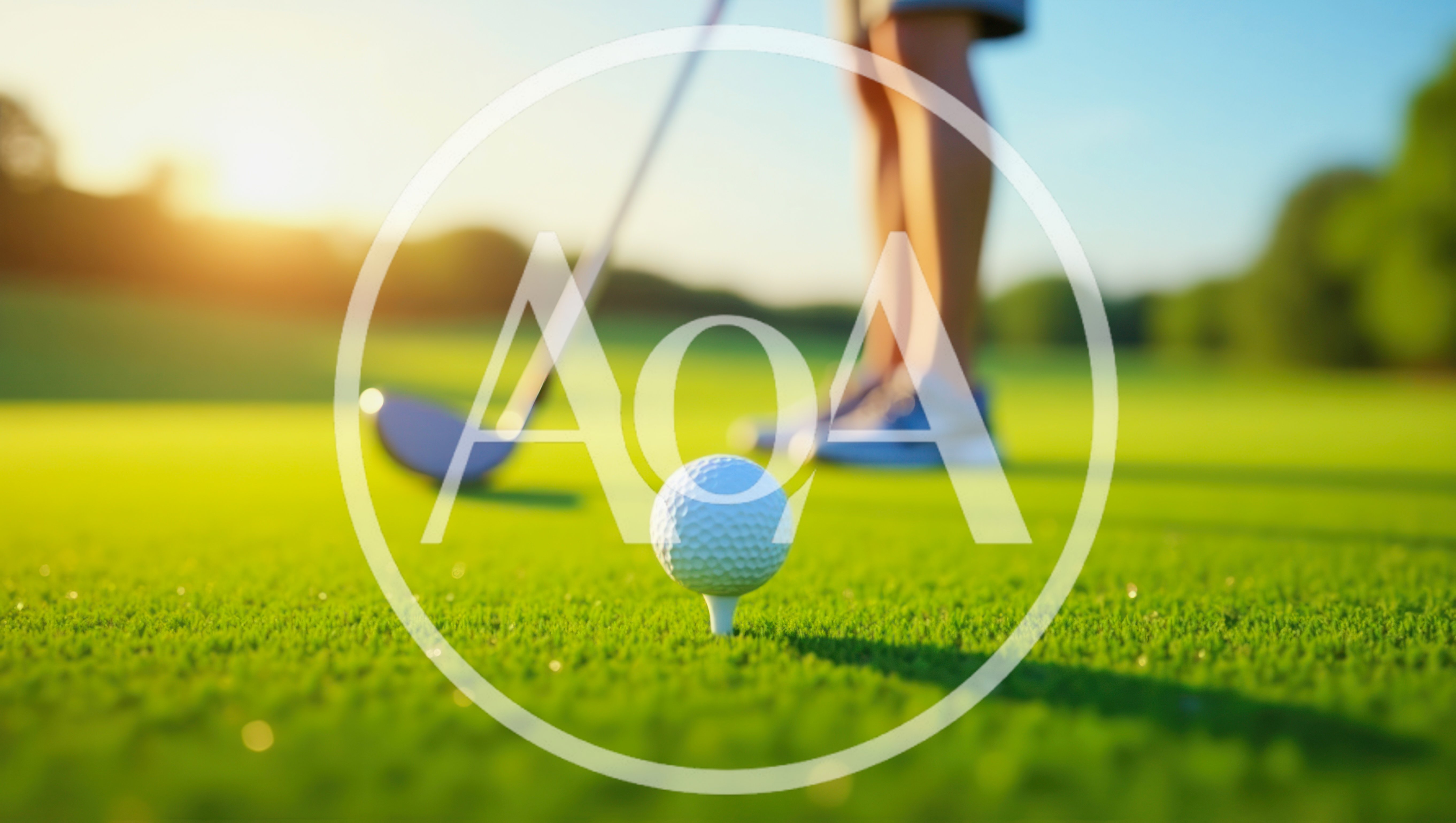 Golf Ball On Tee With Golfer In Background